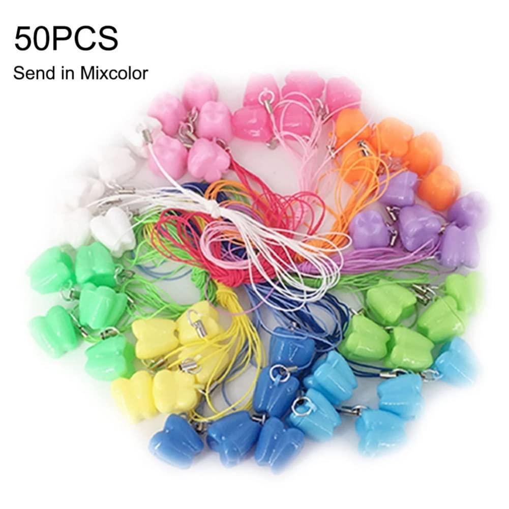Runing Pet 50 Pcs Teeth Storage Box,Lost Teeth Saver Necklace Milk Teeth Storage Box Necklace Lovely Baby Milk Tooth Fairy Save Box Child Teeth Keepsake Holder Children Teeth Save Box - Image 3