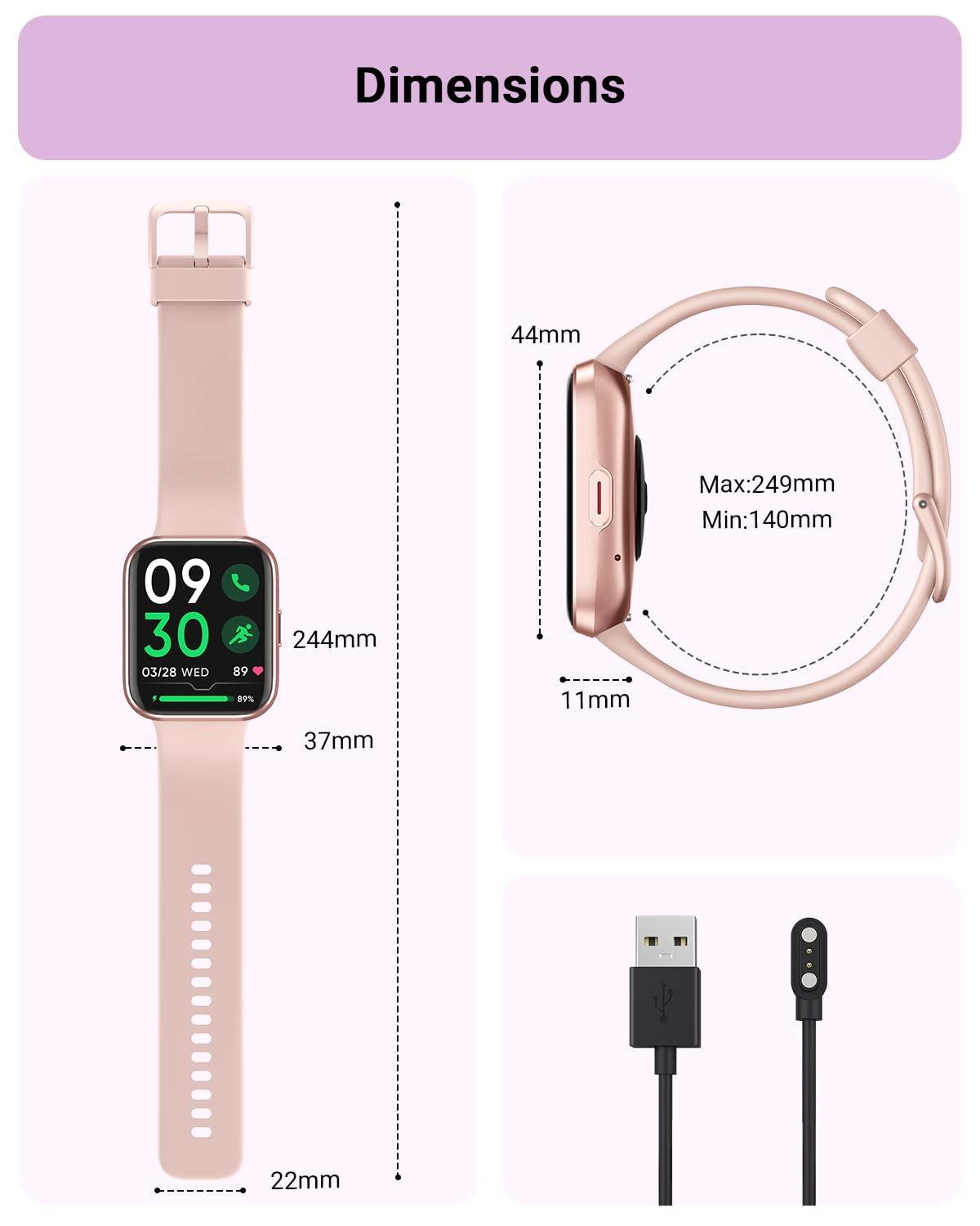 Smart Watch for Women Android & iPhone, Alexa Built-in, 1.8" Touch Screen Fitness Tracker with Answer/Make Calls, IP68 Waterproof Heart Rate/Sleep/SpO2 Monitor, Pedometer, 100+ Sport Modes - Image 7
