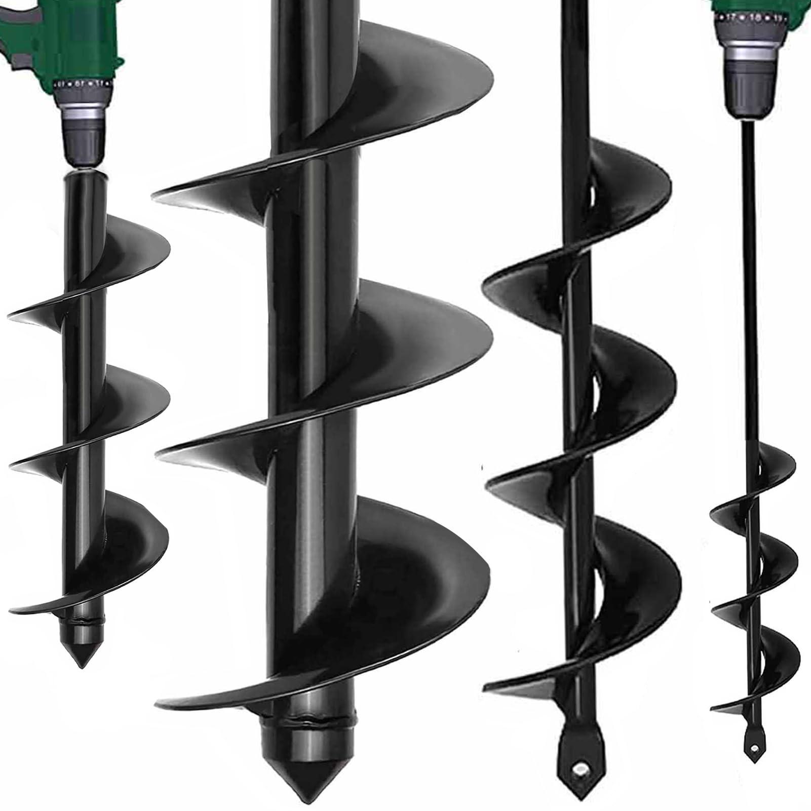 TCBWFY Garden Auger Drill Bit for Planting 1.6"x16.5"and 3.5"x16",Heavy Duty Bulb Planter Tool for Digging Holes,Compatible with 3/8" Hex Drive Drill