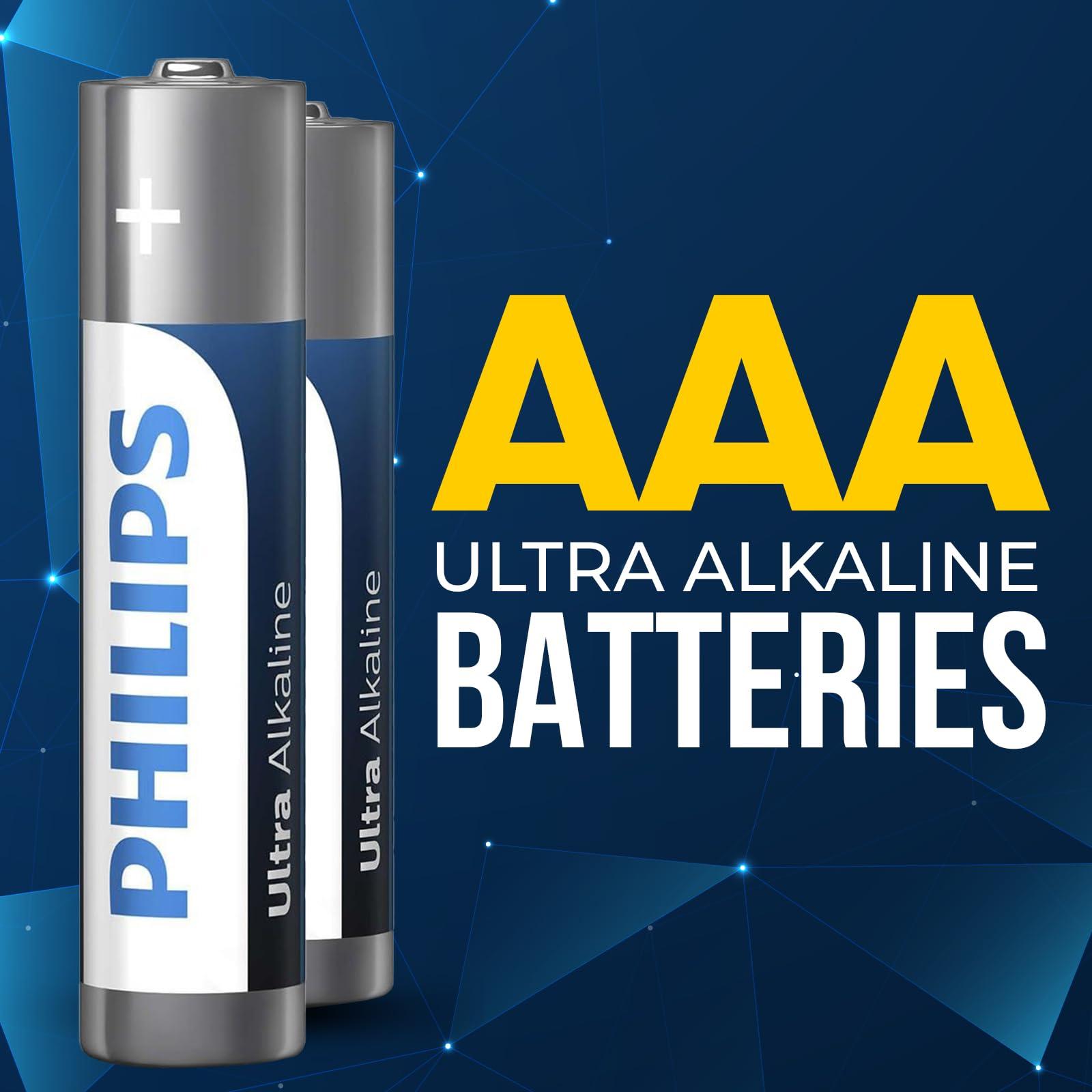 PHILIPS AAA Batteries, Ultra Alkaline Triple AAA Batteries 12 Pack, 1.5v Batteries AAA Size Pack, Ultimate Long-Lasting Power for High-Drain Devices, 10-Year Shelf Life, Durable Leak-Proof Design. - Image 2