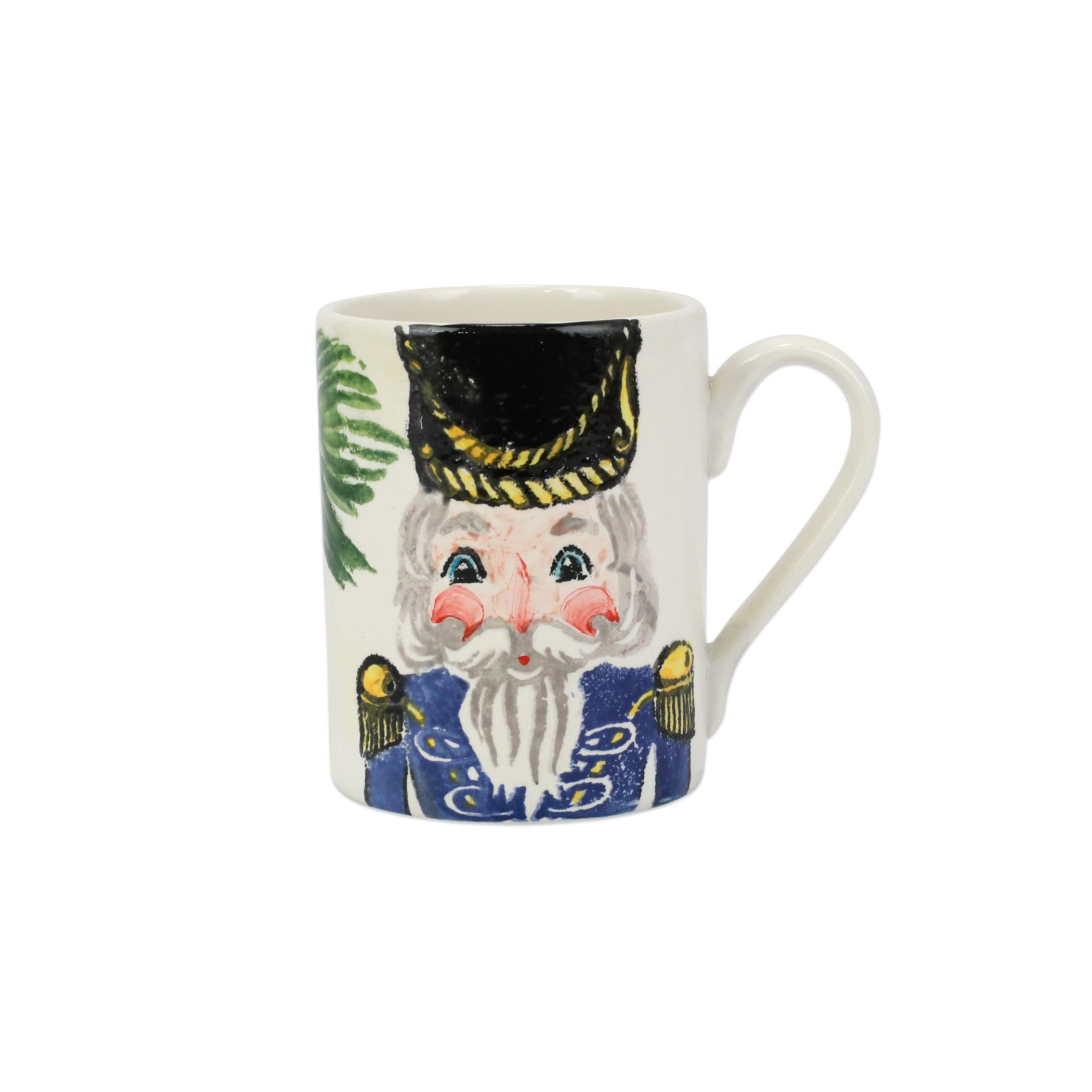 Vietri Nutcrackers Assorted Mugs Set of 4 14oz Terra Bianca Ceramic Coffee Cups Made in Italy - 4.5 Inch Multicolor - Image 5