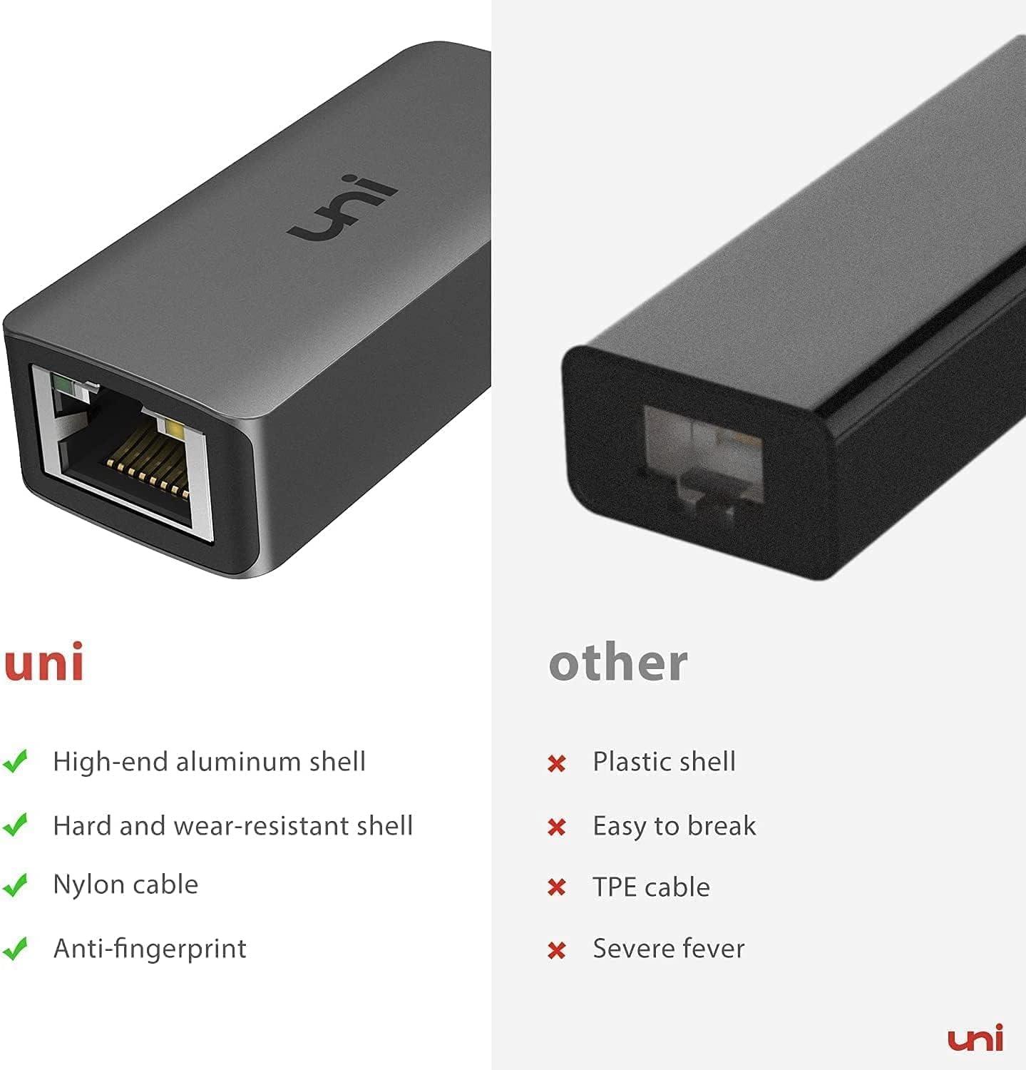 uni USB to Ethernet Adapter, Driver Free USB 3.0 to Gigabit Ethernet LAN Network Adapter, 100/1000 Mbps RJ45 Internet Adapter Compatible with Laptop, MacBook, Surface, PC with Windows, XP, Mac/Linux - Image 5