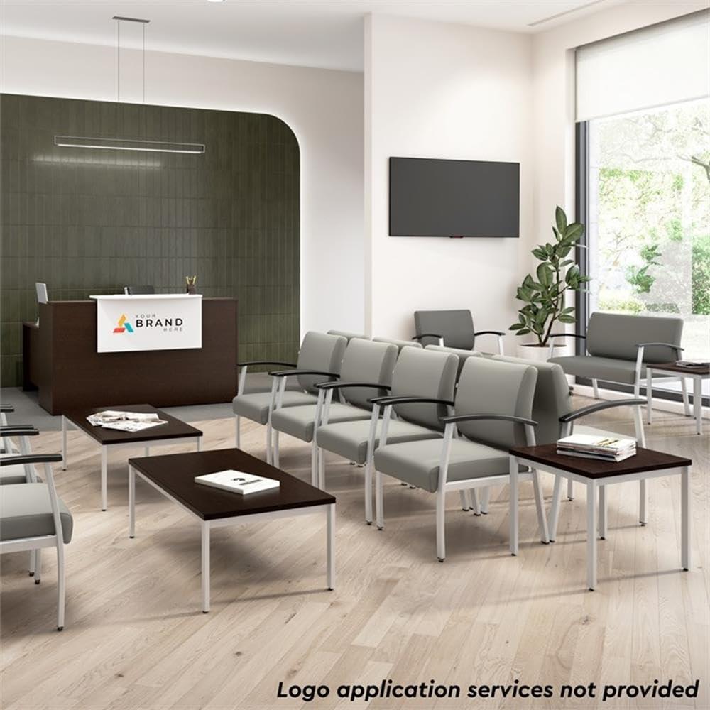 Bush Business Furniture Arrive Waiting Room Guest Chair with Arms in Light Gray Vinyl, Reception Area Seating for Office and Lobby - Image 5
