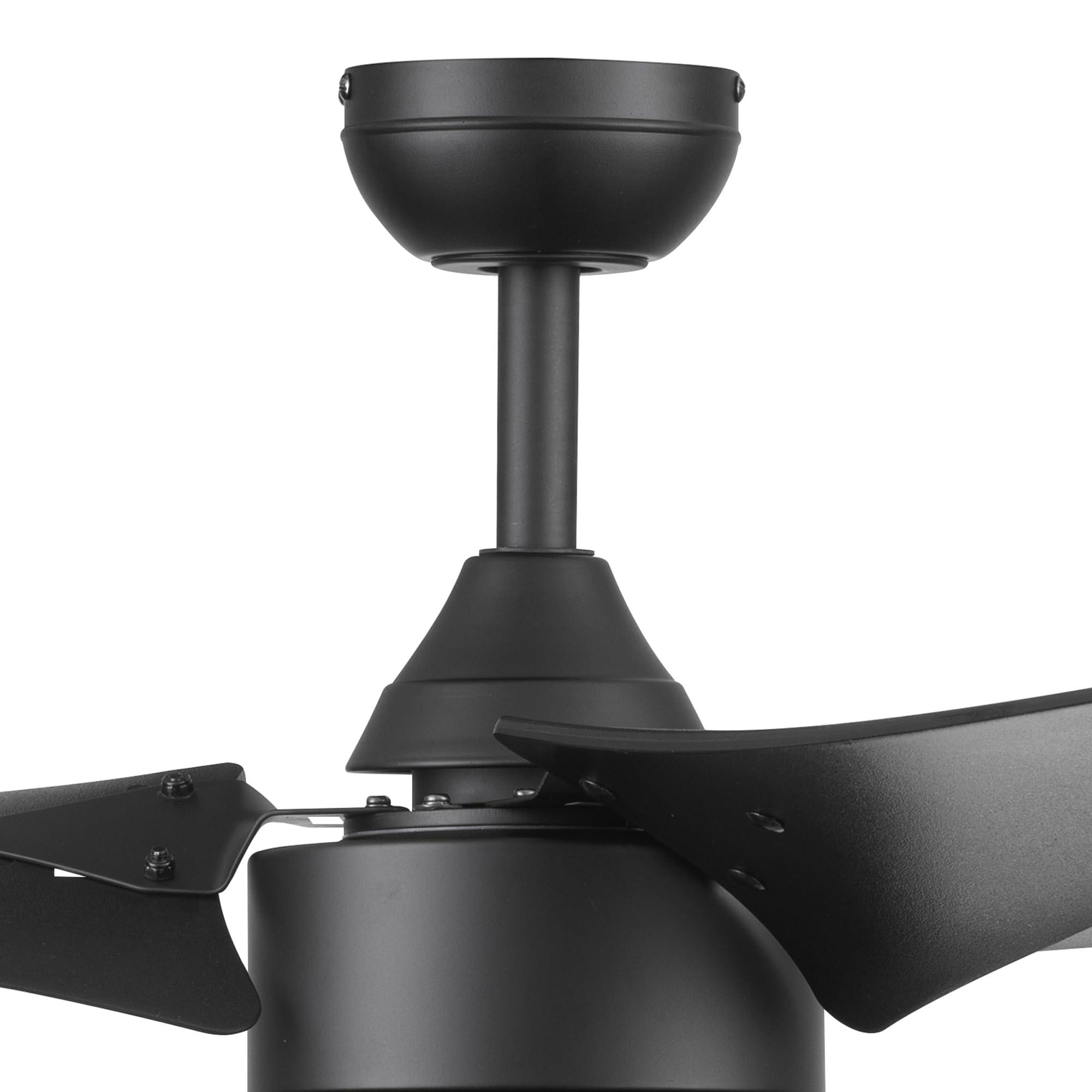 Prominence Home Teo, 56 Inch Contemporary Wet Rated Outdoor LED Ceiling Fan with Light, Pull Chain, Dual Mounting Options, 3 Weather Resistant Blades, Reversible Airflow - 51862-01 (Matte Black) - Image 13