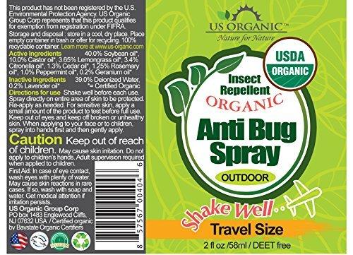 US Organic Mosquito Repellent Anti Bug Outdoor Pump Sprays, USDA Certification, Cruelty Free, Proven Results by Lab Testing, Deet-Free (2 oz Travel Size) - Image 2