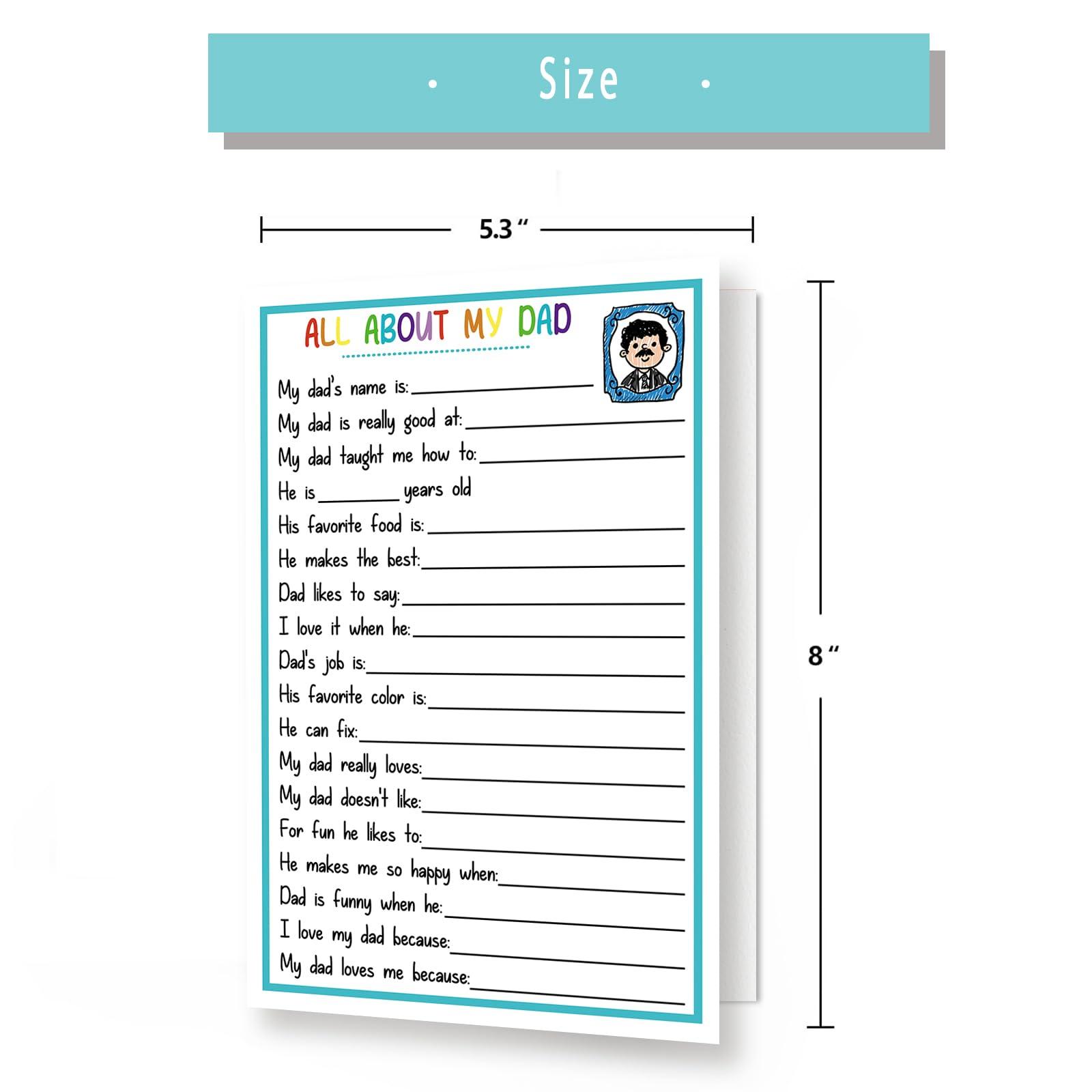 BENNLOOS Lovely Fill In The Blanks Father's Day Card for Dad, Funny Father’s Day Gift from Daughter Son, Happy Birthday Cards Gifts for Dad, Gift for Daddy - Image 3