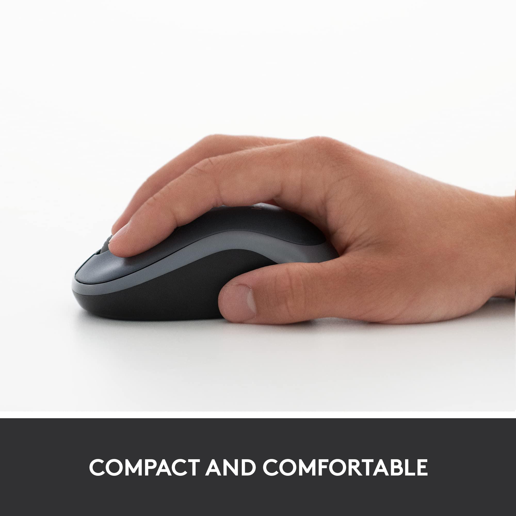 Logitech M185 Wireless Mouse, 2.4GHz with USB Mini Receiver, 12-Month Battery Life, 1000 DPI Optical Tracking, Ambidextrous PC/Mac/Laptop - Swift Grey - Image 6