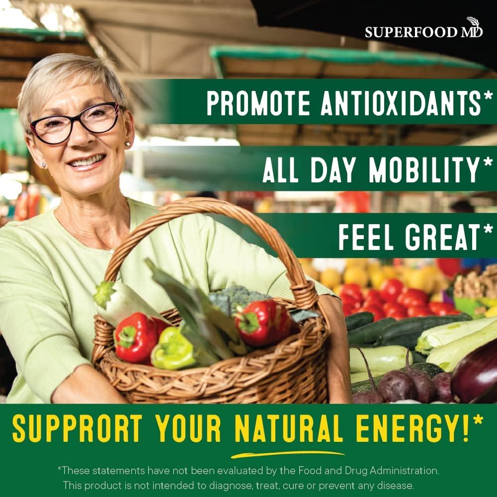 Superfood Fruit and Veggie Supplement - 360 Whole Super Fruit and Vegetable Supplements & Vitamin, Natural Energy Levels, with Olive Leaf Soy Free- 180 Count (Pack of 2) - Image 2