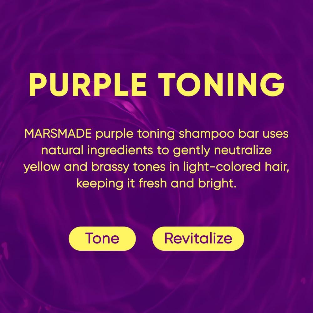 MARS MADE Purple Toning Shampoo Bar 2.0 - Hydrating & Moisturizing Natural Hair Soap Bar Shampoo for Hair Color & Scalp Nourishment - Bathing Soap Solid Shampoo for All Hair Types (120g, 4.23oz) - Image 3