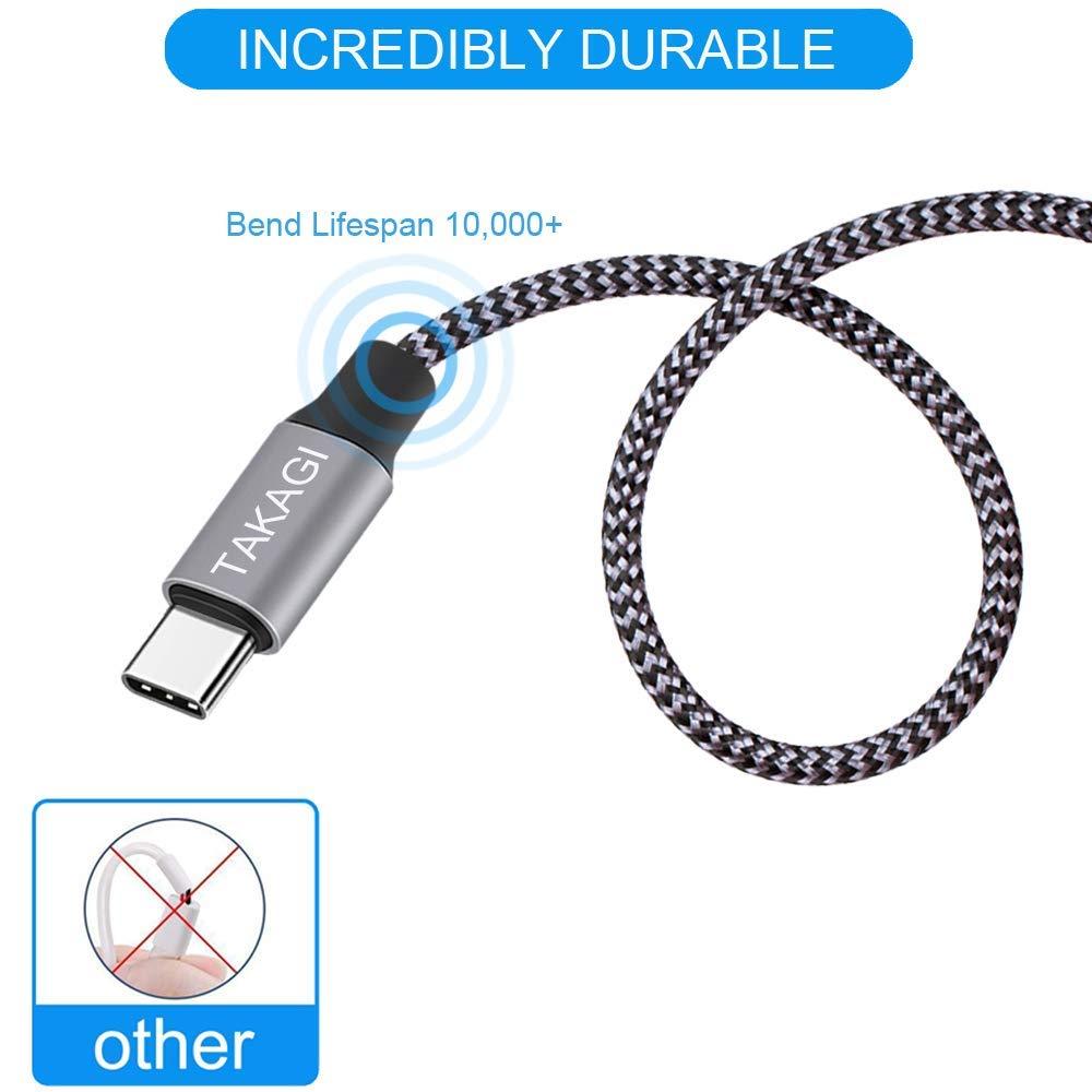 TAKAGI USB to USB C Cable (3Pack 6ft) USB A to Type C Cable Fast Charging Nylon Braided Data Sync Transfer Cord USB C Charger for iPhone 16 Pro Max/16 Plus/15 Pro Max/15 Plus/Galaxy S20 S10 Note 20 - Image 3