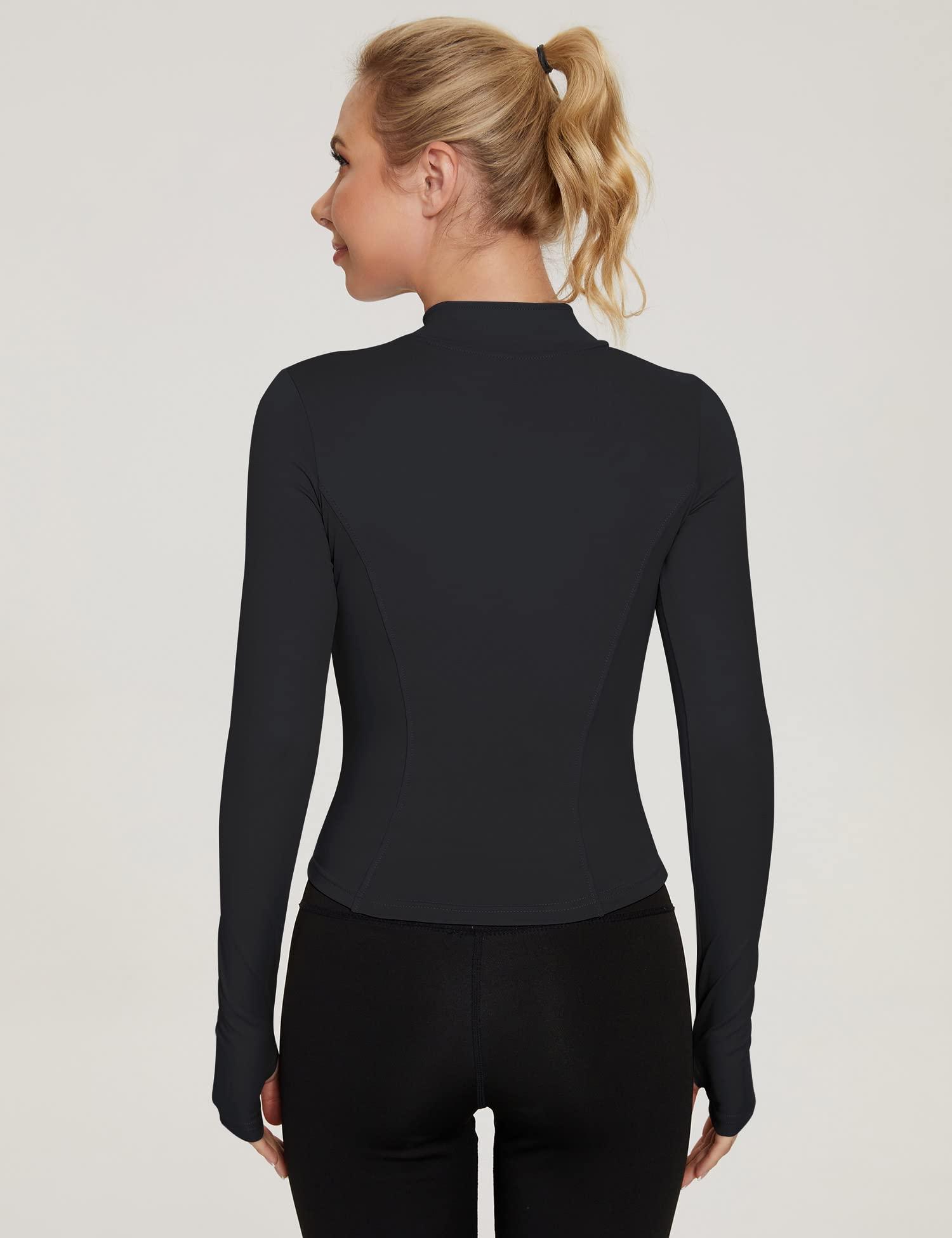 LUYAA Women's Workout Jacket Lightweight Zip Up Yoga Jacket Cropped Athletic Slim Fit Tops - Image 5