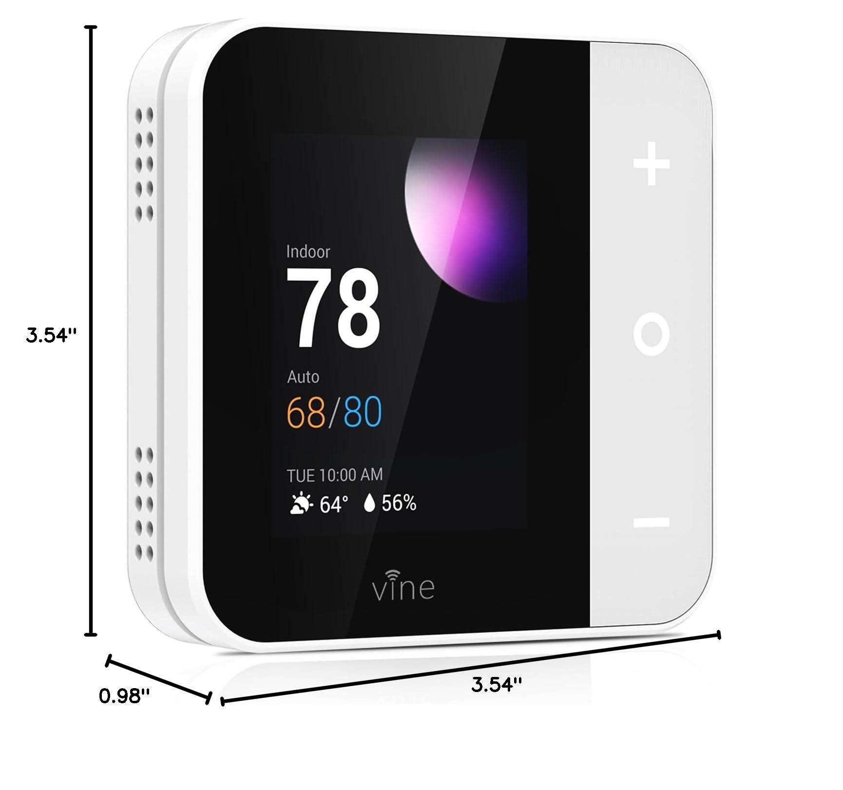 Vine Thermostat for Home with Touchscreen Color Display, WiFi Smart Thermostat Compatible with Alexa and Google Assistant, 7day/8period Programmable, Energy Saving, C-Wire Required, Screen Size 2.8" - Image 3