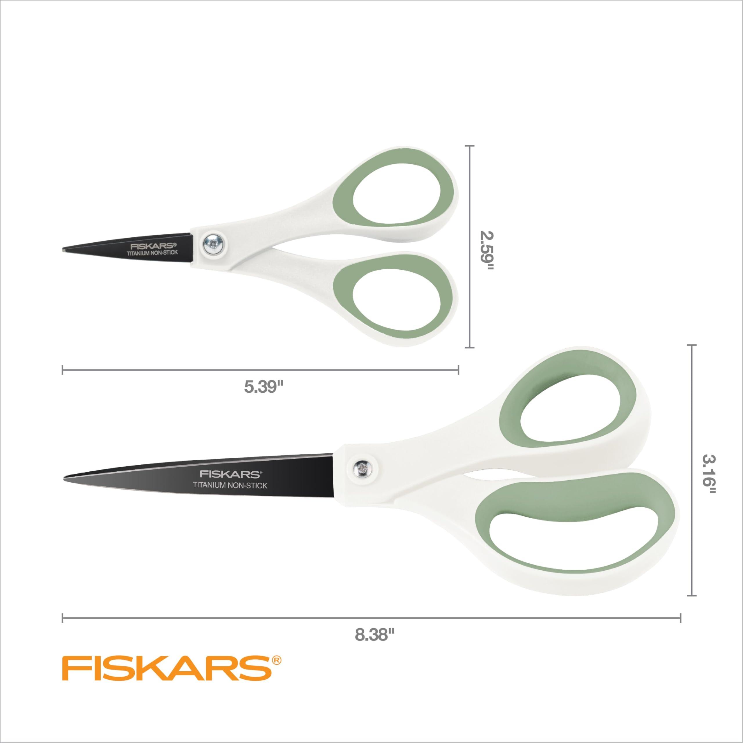 Fiskars Everyday Fashion Scissors, Non-Stick Stainless Steal Blades, Forest Fern, 2-Pack, 8 Inches and 5 Inches - Image 3