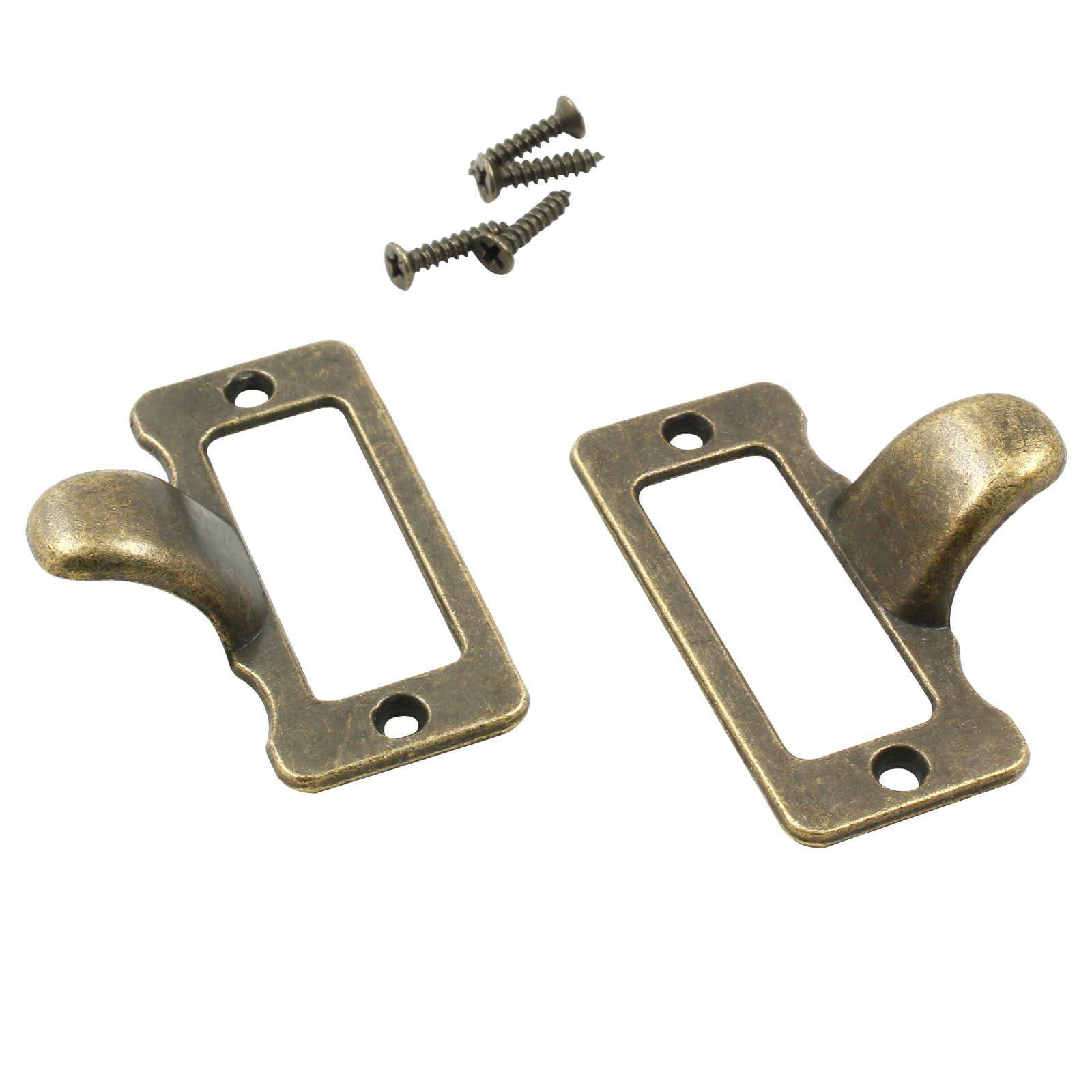 Bivethoi 10 Pcs Vintage Label Tag Holder Pull Handle Bronze File Cabinet Pulls Card Catalog Drawer Pulls for Office Furniture Cupboard Shelf Toolcase - Image 3