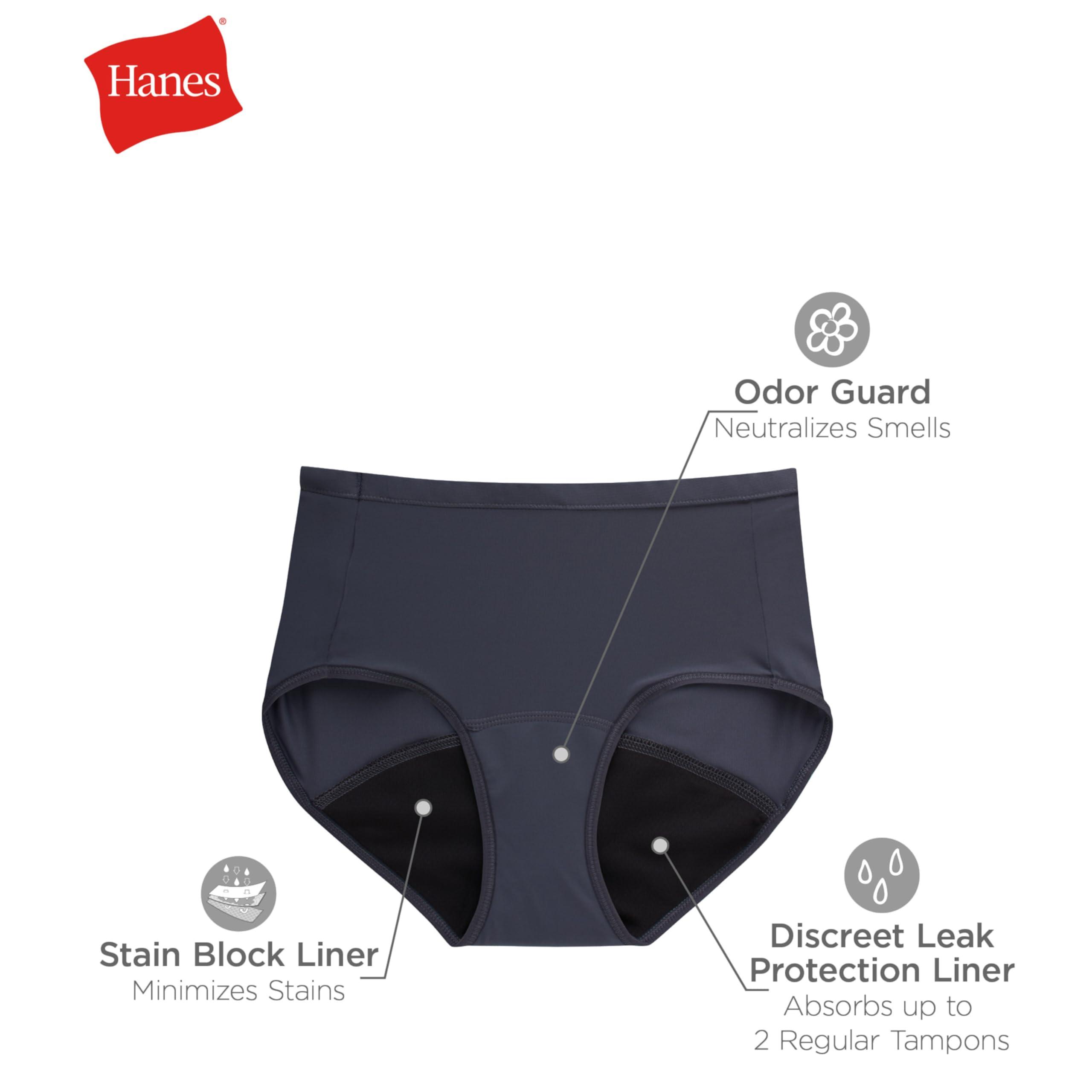 Hanes Women's Comfort, Period Underwear Pack, Light Leaks Period Panties, Light Protection Underwear, 3-Pack - Image 4