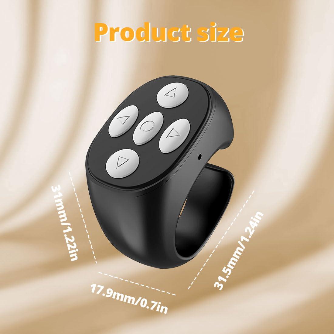 New Wireless Bluetooth Remote Control, Video Scrolling Ring Remote Control Page Turner Bluetooth Ring Scroller, Scrolling Rings Rechargeable Camera Video Remote (Black) - Image 7