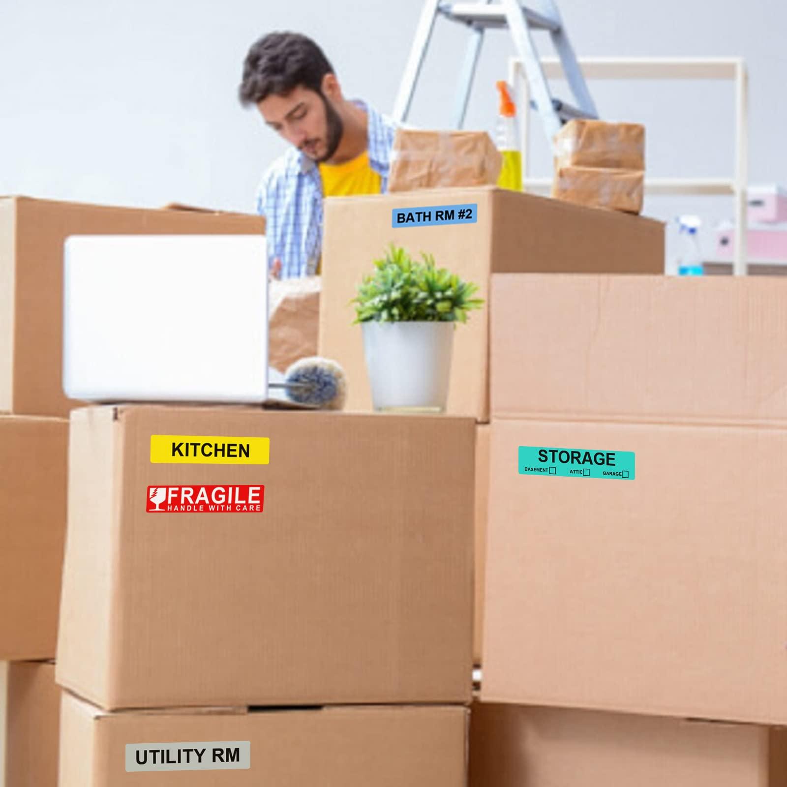 Printholic 1440 Count Home Moving Labels,24 Rolls Different Color Coding Moving Labels for Boxes Stickers + Fragile Moving Stickers + 2 Blank Label roll is for Customized use - Image 7