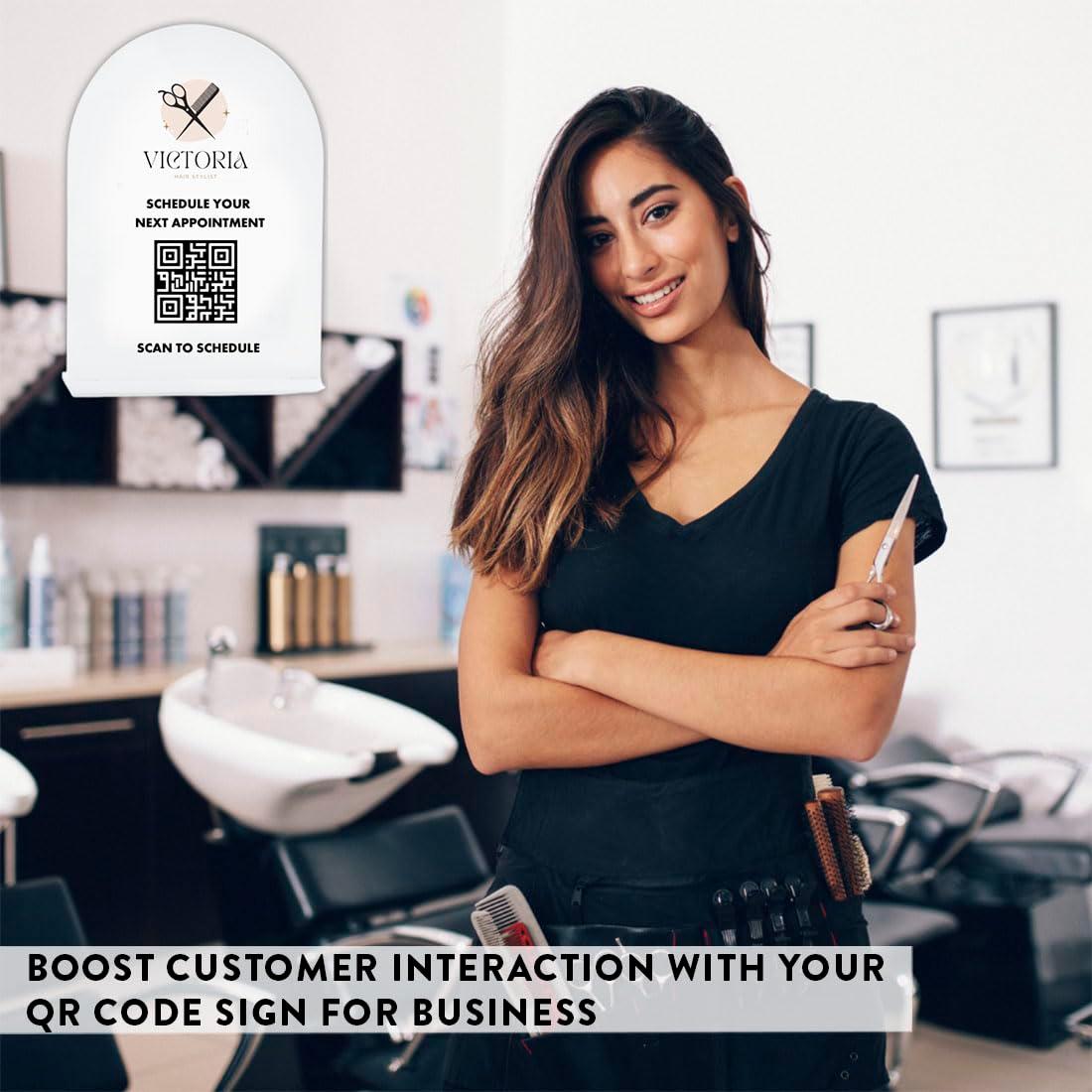 Andaz Press Custom QR Code Sign with Logo for Pop Up Shop, Vendor Booth Display Items, Acrylic Scan To Pay QR Code Sign for Business Personalized Scan QR Code Display Signs for Social Media with Stand - Image 6