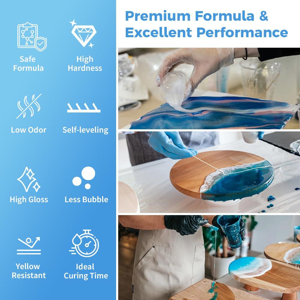 OSBANG Epoxy Resin 2 Gal, Clear Casting Kit for DIY Craft & Beginners, Crystal Clear Epoxy Resin for Casting, Coating, Jewelry Making & DIY, Hard Type No Bubble Non-Yellowing Deep Pour Resin(1 Gal×2) - Image 2