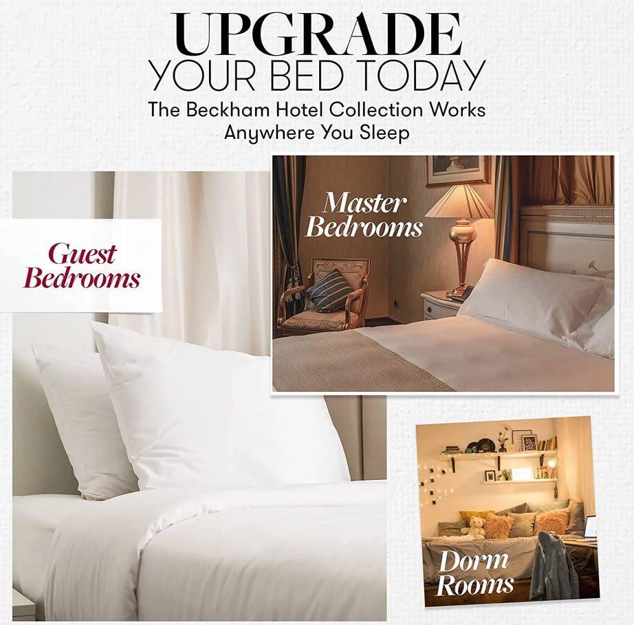 Beckham Hotel Collection Bed Pillows Standard/Queen Size Set of 2 - Original Down Alternative Pillow for Sleeping - Bedding for Back, Stomach or Side Sleepers - Image 11