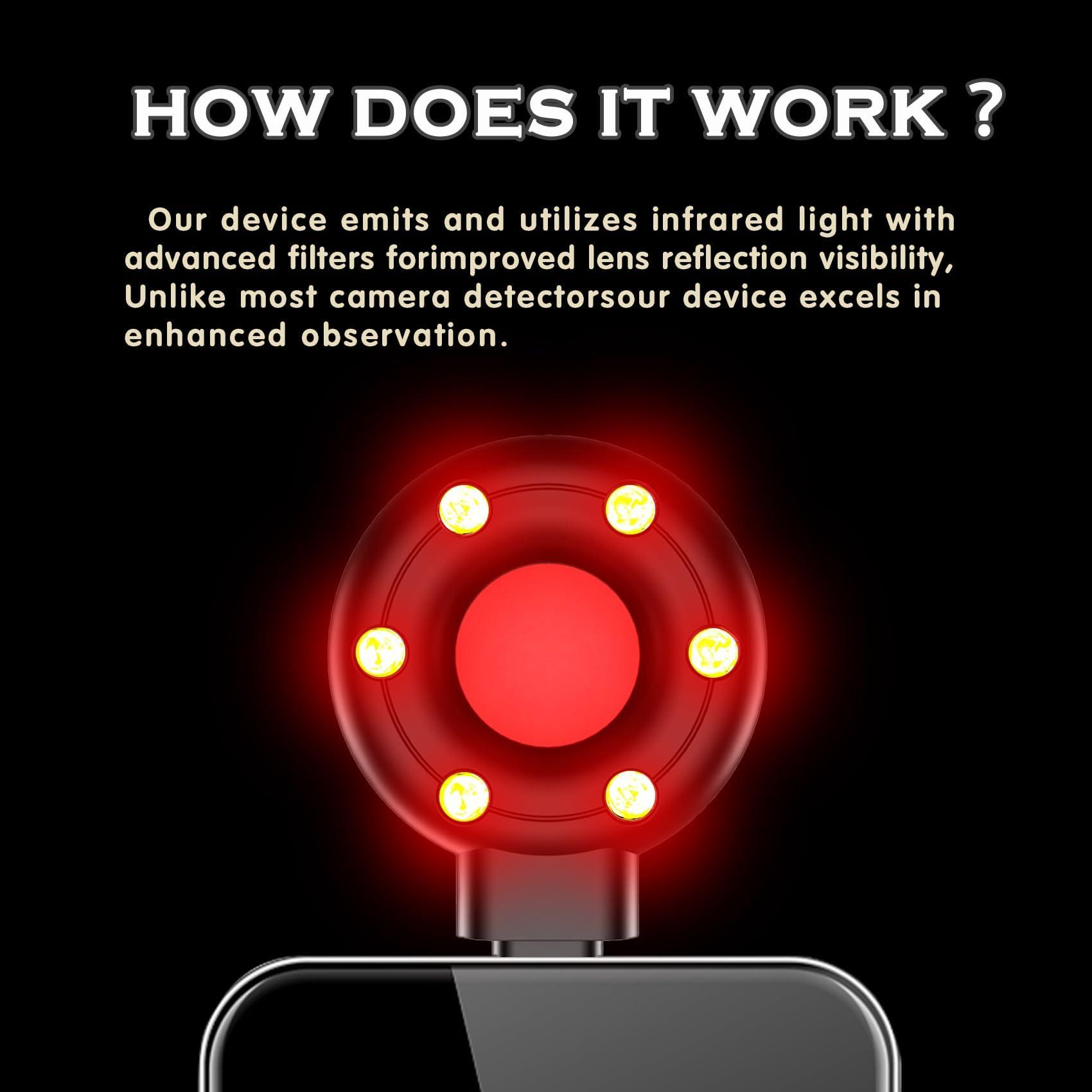 OJR Mini Hidden Camera Detector - Camera Finder and Spy Cam Detection Device - Detects Wireless and Wired Cameras for Privacy Protection - Image 3