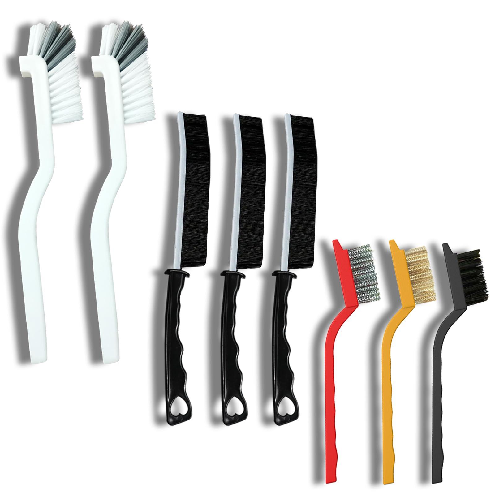 Betanull Crevice Cleaning Brush Set, Multi Purpose Hard Bristle Brushes for Deep Cleaning Gap, Kitchen, Bathroom, Grout, Sink, Corners, Tight Spaces, Bottle, Cup, Blender & More
