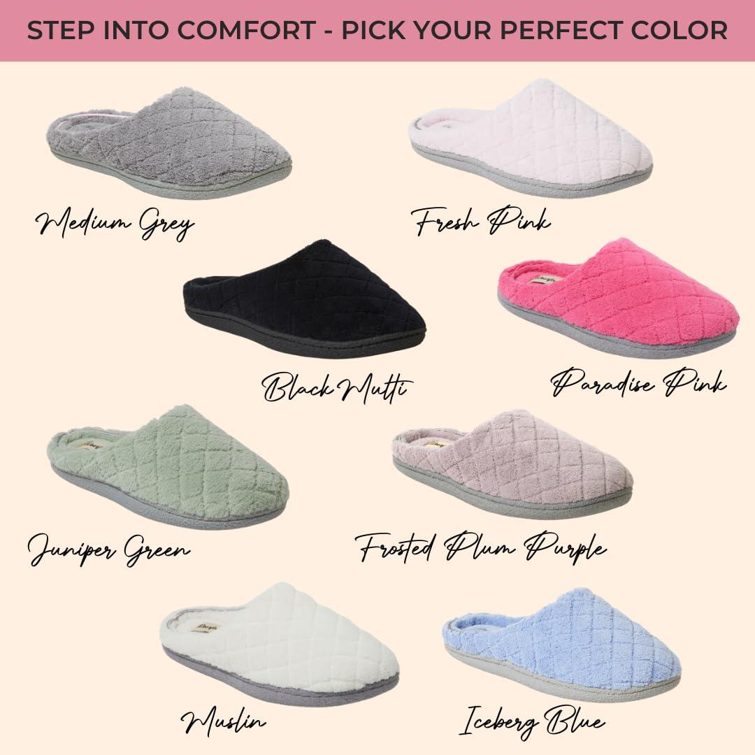 Dearfoams Women's Leslie Quilted Terry Clog with Wide Widths Slipper - Image 3
