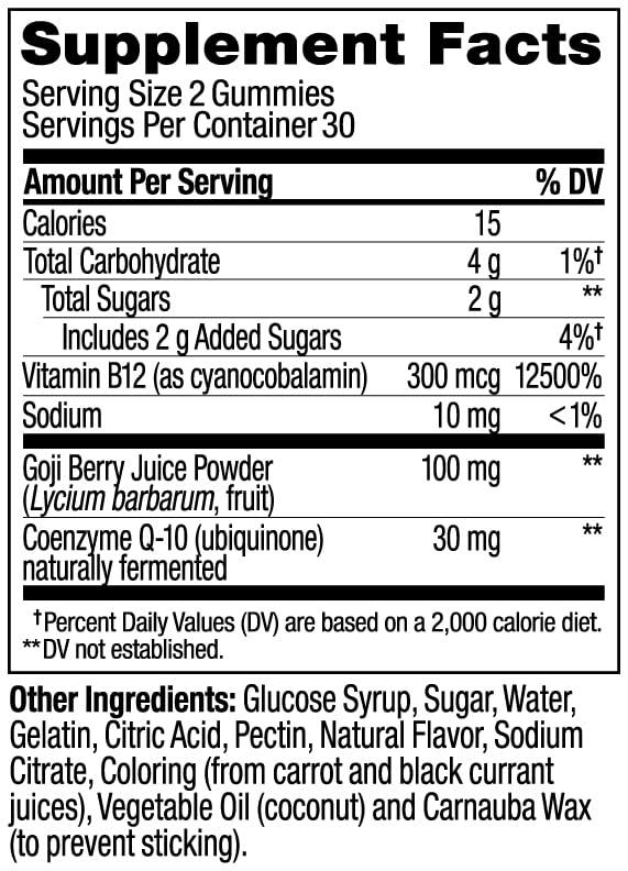 OLLY Daily Energy Gummy, Caffeine Free, Vitamin B12, CoQ10, Goji Berry, Adult Chewable Supplement, Tropical Flavor - 60 Count - Image 8