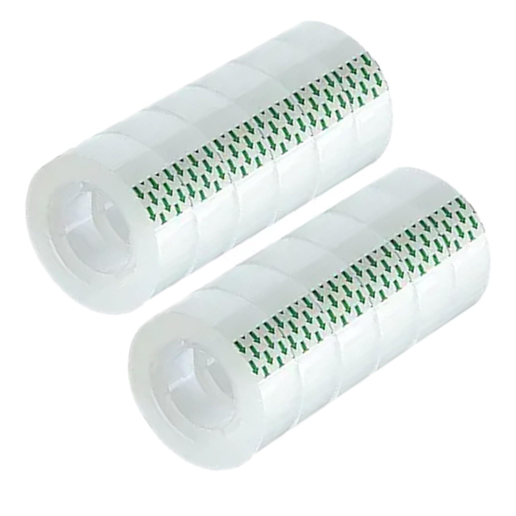 MJUNM 12 Rolls Transparent Tape Refills Rolls 3/4-Inch x 1000 inch, 1 inch Core, Clear Gift Wrapping Tape Refill Roll for Office, Home, School