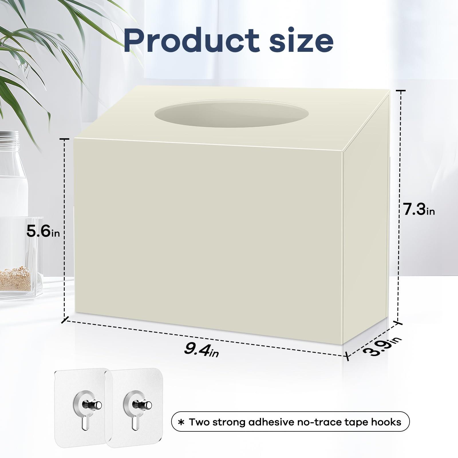 Acrylic Hand Towel Box Cover Compatible with Kleenex Disposable Hand Towels Wall-Mounted Paper Towel Dispenser Suitable for Tabletop, Bathroom, Car, and Office Use (Beige) - Image 2