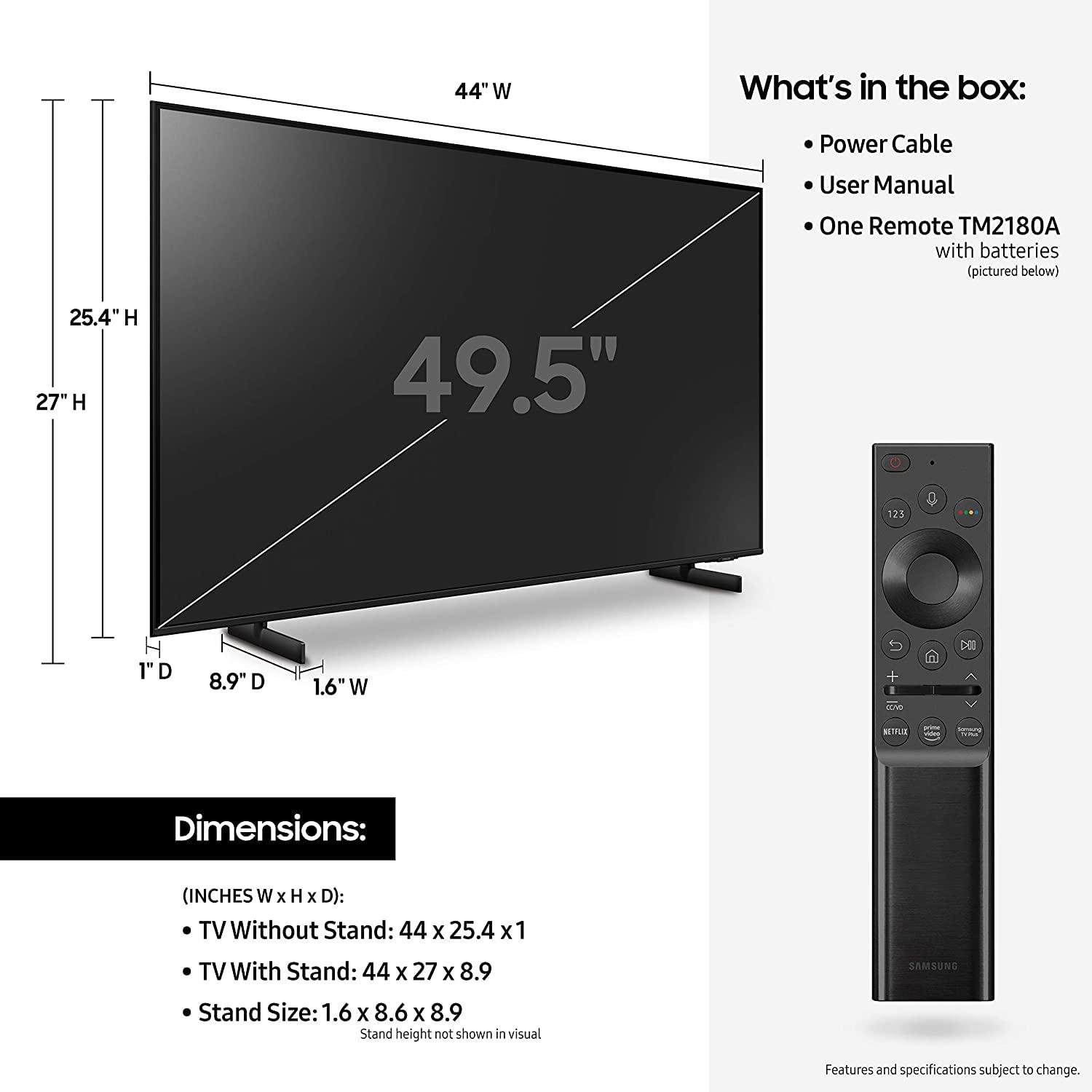 SAMSUNG 50-Inch Class Crystal 4K UHD AU8000 Series HDR, 3 HDMI Ports, Motion Xcelerator, Tap View, PC on TV, Q Symphony, Smart TV with Alexa Built-In (UN50AU8000FXZA, 2021 Model) - Image 3