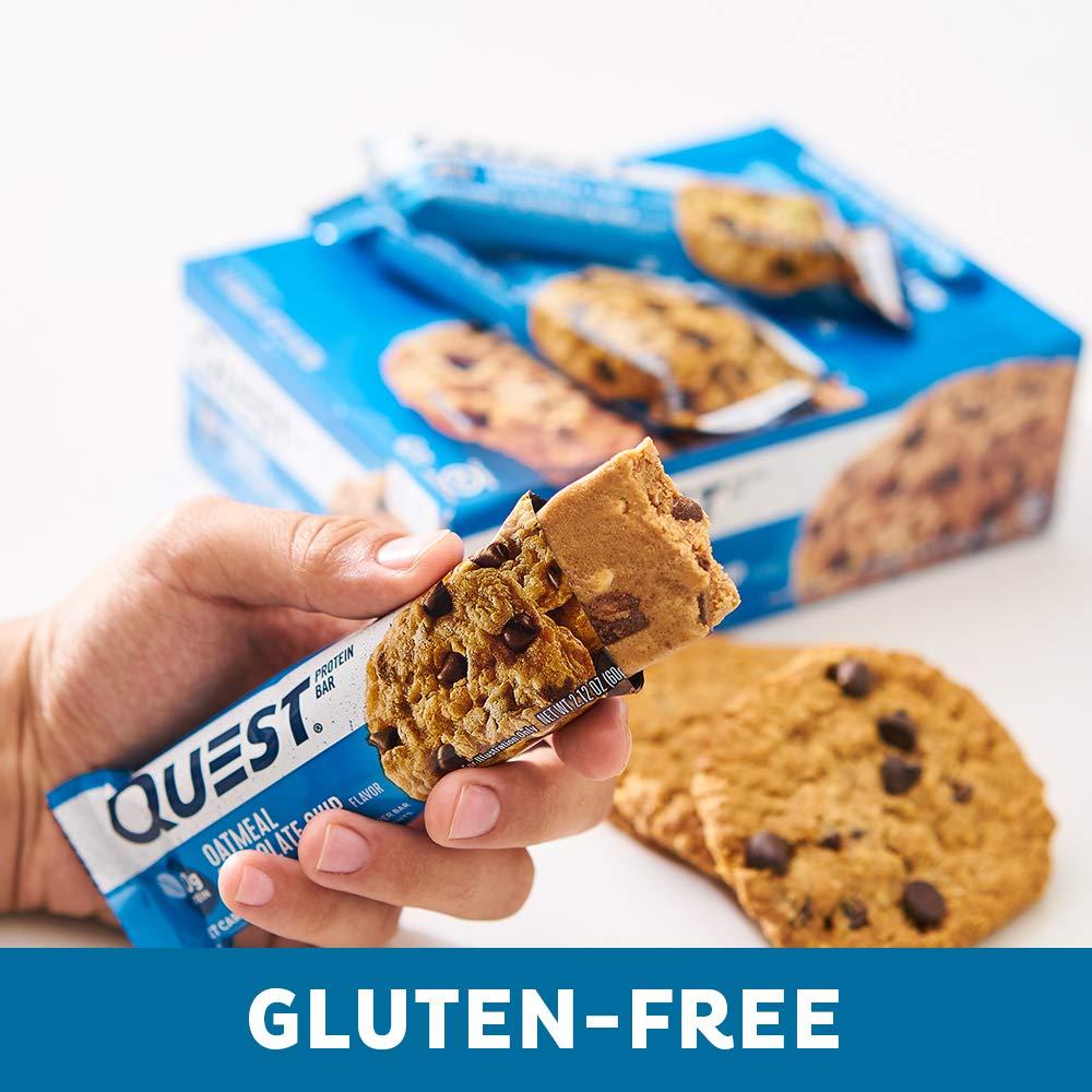 Quest Nutrition Oatmeal Chocolate Chip Protein Bars, 20g Protein, 1g Sugar, 5g Net Carb, Gluten Free, Keto Friendly, 12 Count - Image 7