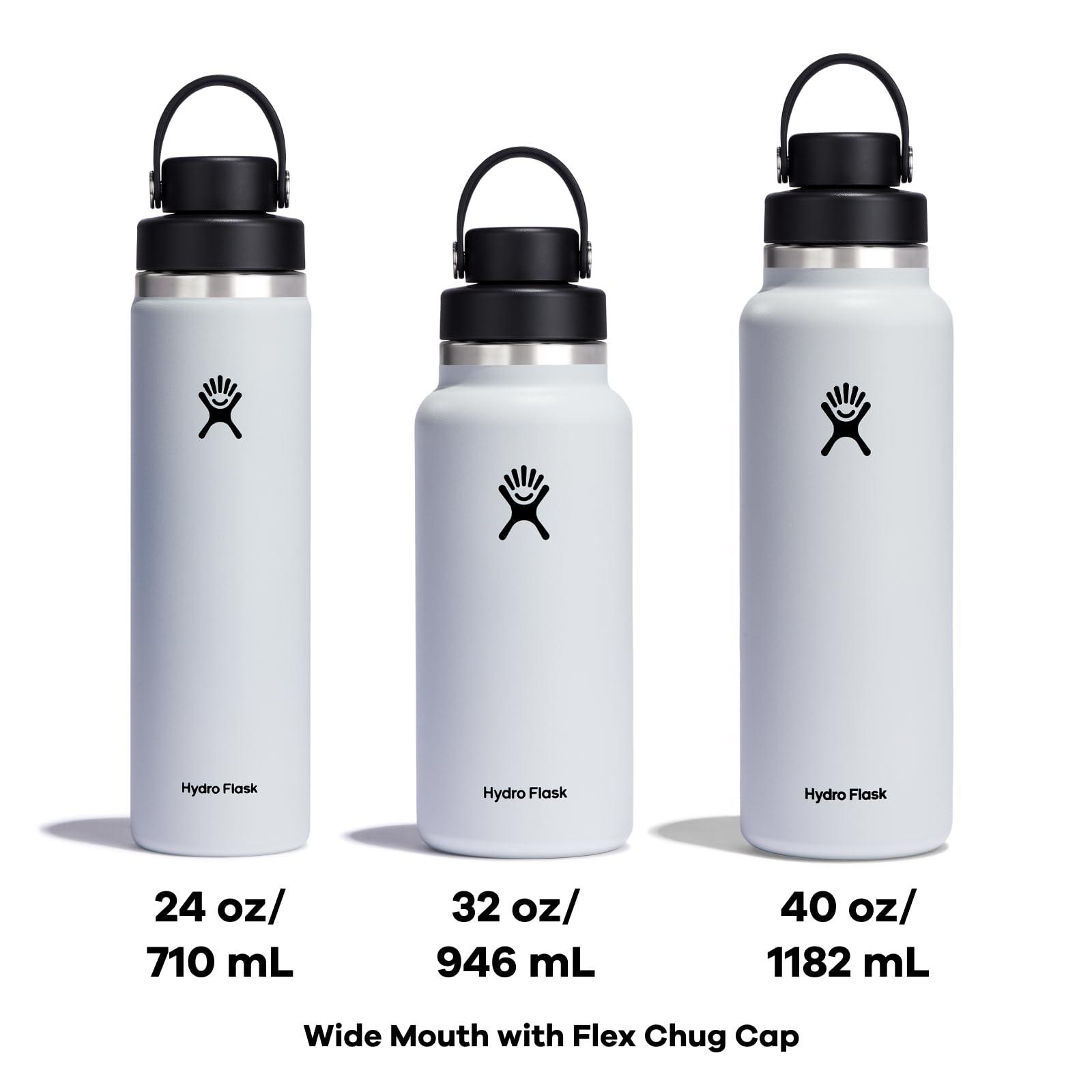 Hydro Flask 24 Oz Wide Mouth Chug Cap Water Bottle - insulated stainless steel with leakproof closeable lid for cold water drinks, sports, travel, car and school in Moonshadow - Image 7