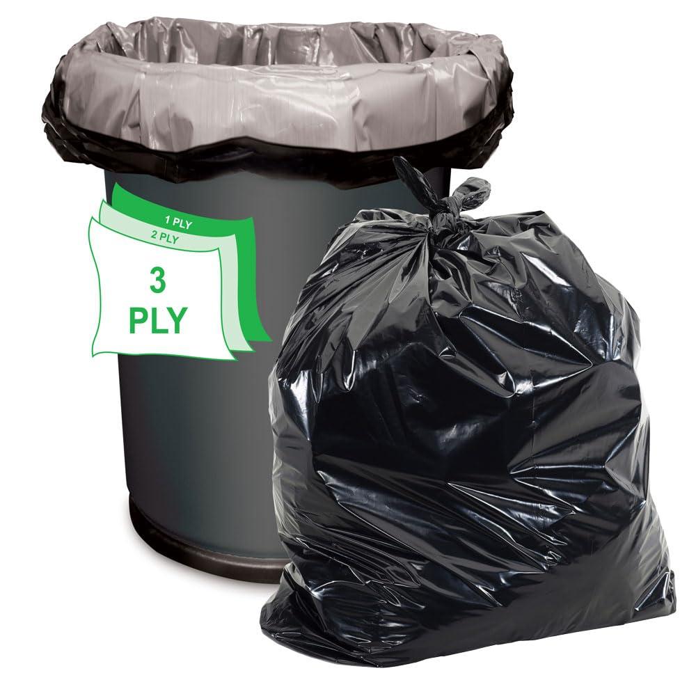 Aluf Plastics 55-60 Gallon Trash Bags - 1.5 MIL (eq) Black Heavy Duty Trash Can Liners - 38" x 58" - Pack of 100 - For Contractor, Industrial, Commercial, & Outdoor - Image 3