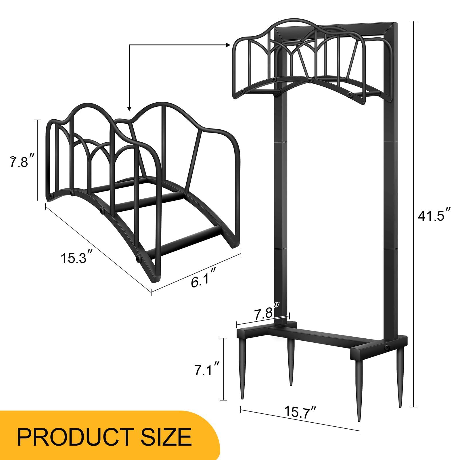 Shomextol Garden Hose Holder -Upgraded Hose Holder Holds 100-feet Hose,Freestanding Heavy Duty Hose Hanger,Sturdy Hose Stand and Hose Storage Rack for Lawn & Yard,Black - Image 3