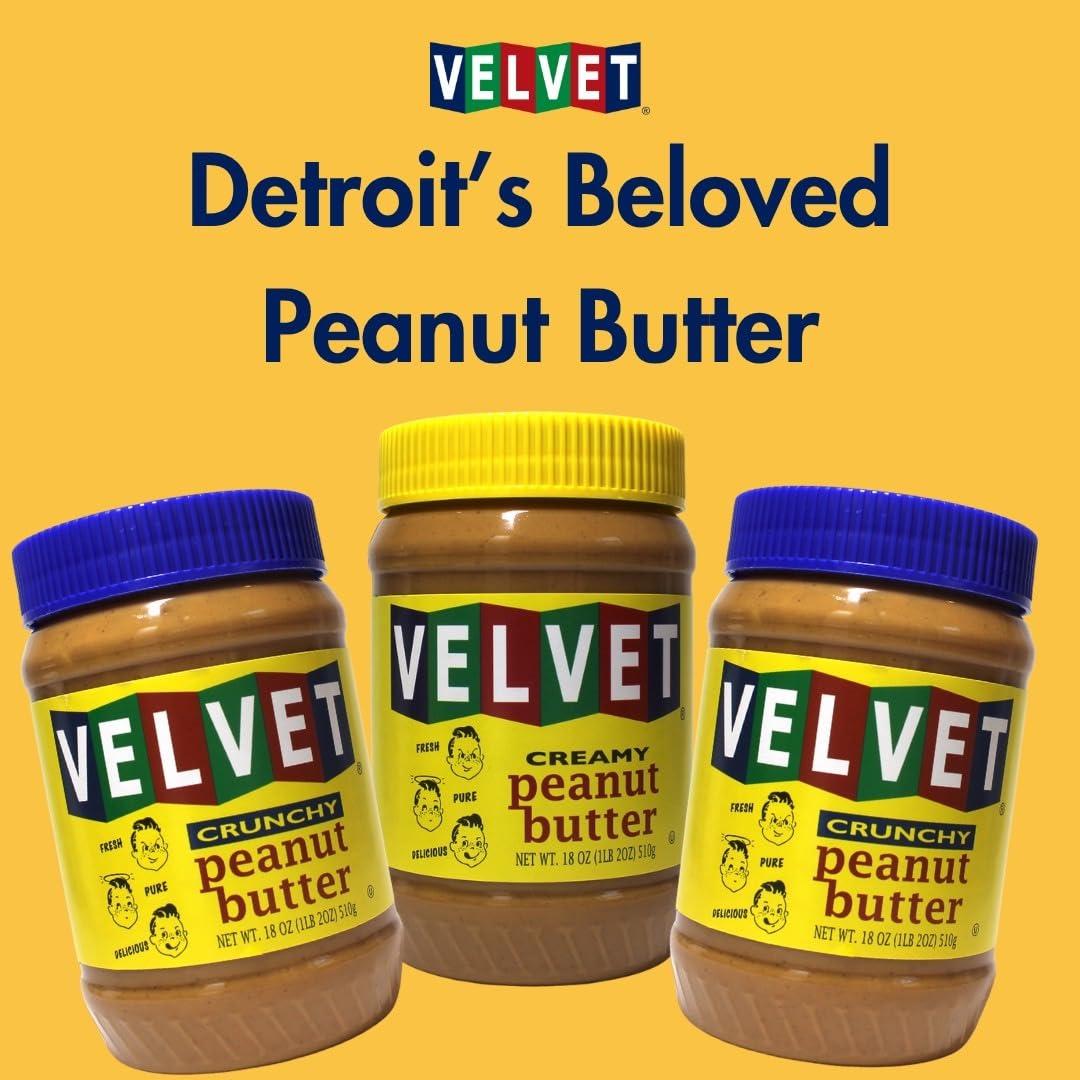 Velvet Peanut Butter, Creamy – Detroit’s Classic Since 1937, Smooth & Nostalgic Spread with “Fresh, Pure, Delicious” Label, Made in the USA, Gluten-Free, Perfect for Sandwiches, Baking & Snacking (18 Ounce Jar) - Image 5