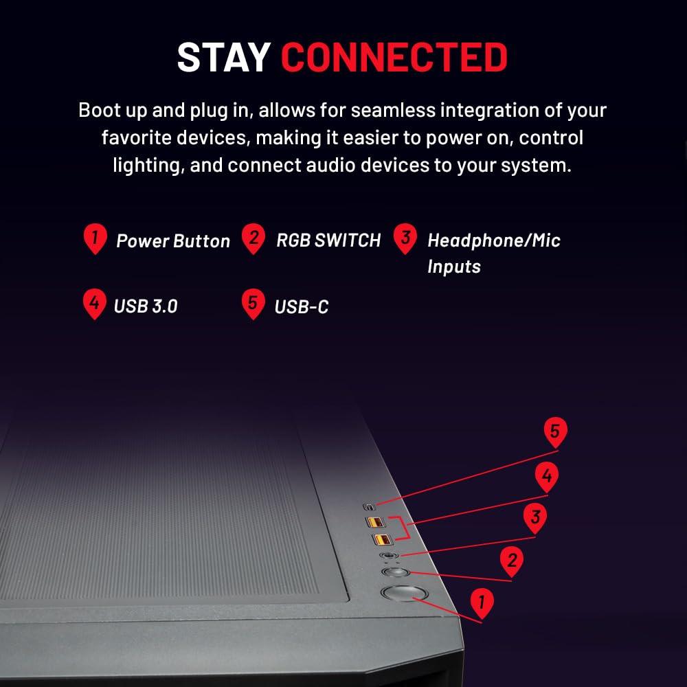 Skytech Rampage Gaming PC Desktop, Ryzen 7 9700X 3.8 GHz (5.5GHz Turbo Boost), NVIDIA RTX 5070 Ti 16GB GDDR7, 1TB Gen4 SSD, 32GB DDR5 RAM 5600 RGB, 850W Gold PSU, 360mm ARGB AIO, Wi-Fi, Win 11 - Image 7