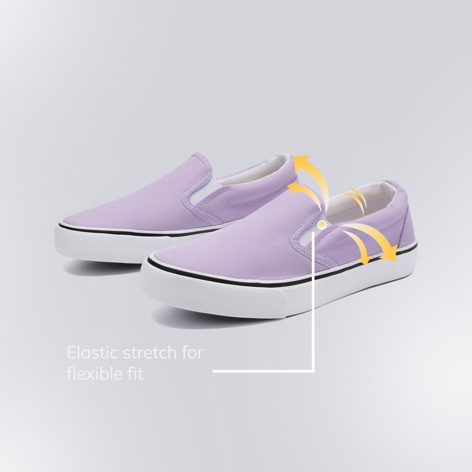 Low-Top Slip Ons Women's Fashion Sneakers Casual Canvas Sneakers for Women Comfortable Flats Breathable Padded Insole Slip on Sneakers Women Low Slip on Shoes - Image 6