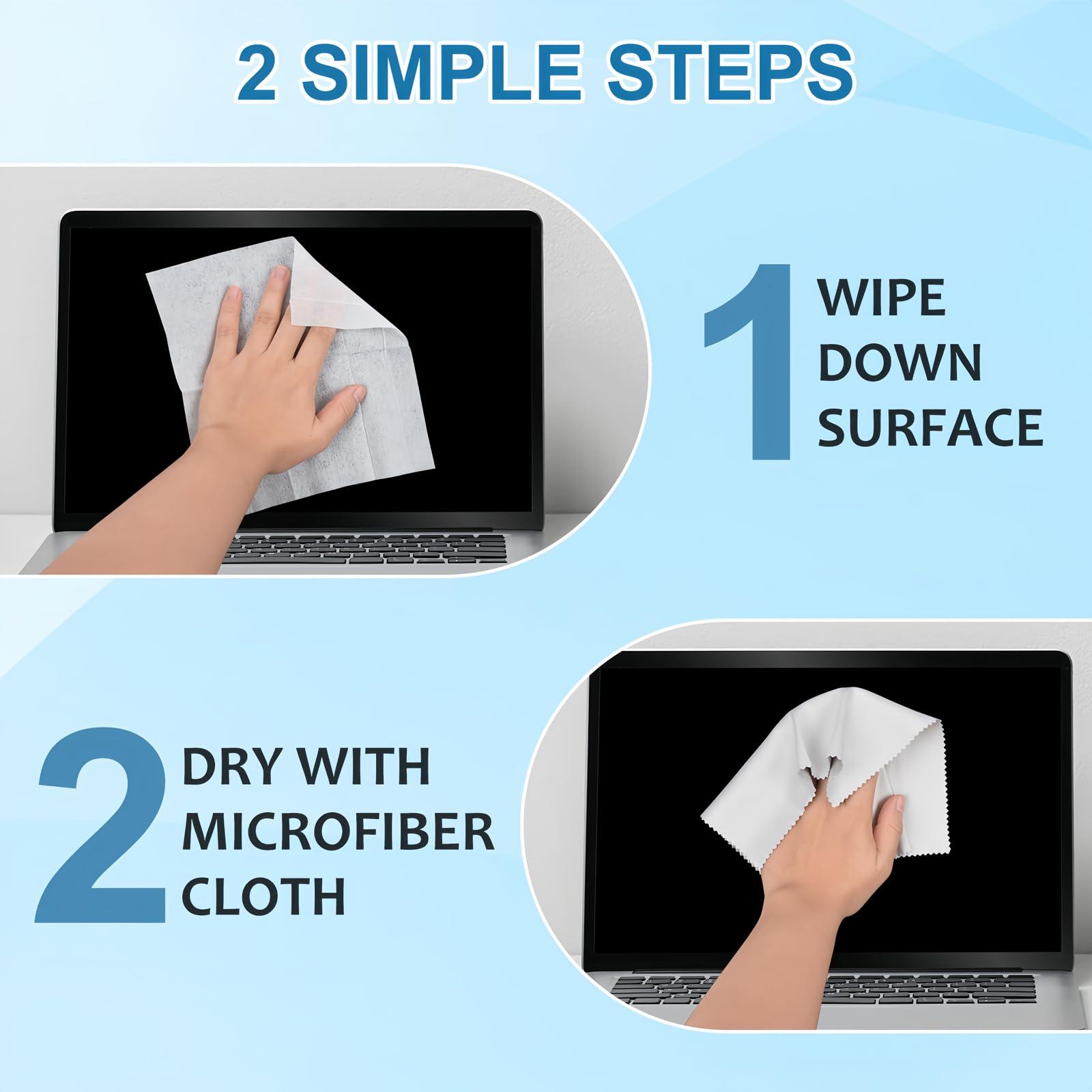 Electonic Wipes Alibeiss Screen Cleaner Wipes (80P,8 * 8inches) for Laptop, Phone, Ipad,TV, Computer Cleaning kit - Image 4