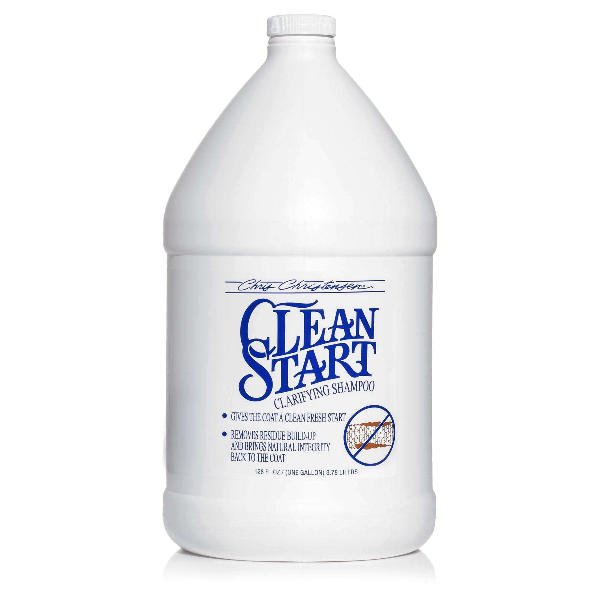 Chris Christensen Clean Start Dog Shampoo, Groom Like a Professional, Pro-Vitamin Deep Cleansing Formula, Preserves Natural Oils, Removes Build Up from Other conditioners, All Coat Types, Made in USA