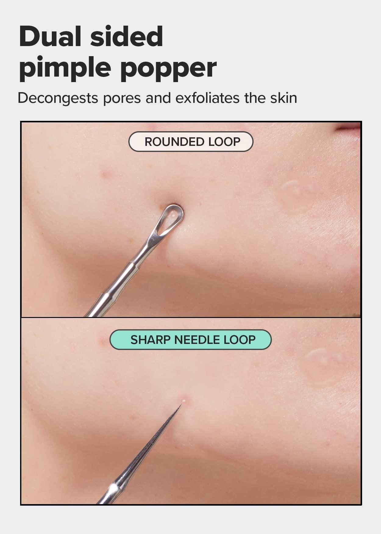 I DEW CARE Dual-Tip Pimple Tool - Proper Popper | Blackhead Remover, Blemish Exfoliating, Professional Acne Squeezer, Comedone Zit Extractor for Women, 2in1 Stainless Steel Lancet, 1ea - Image 3