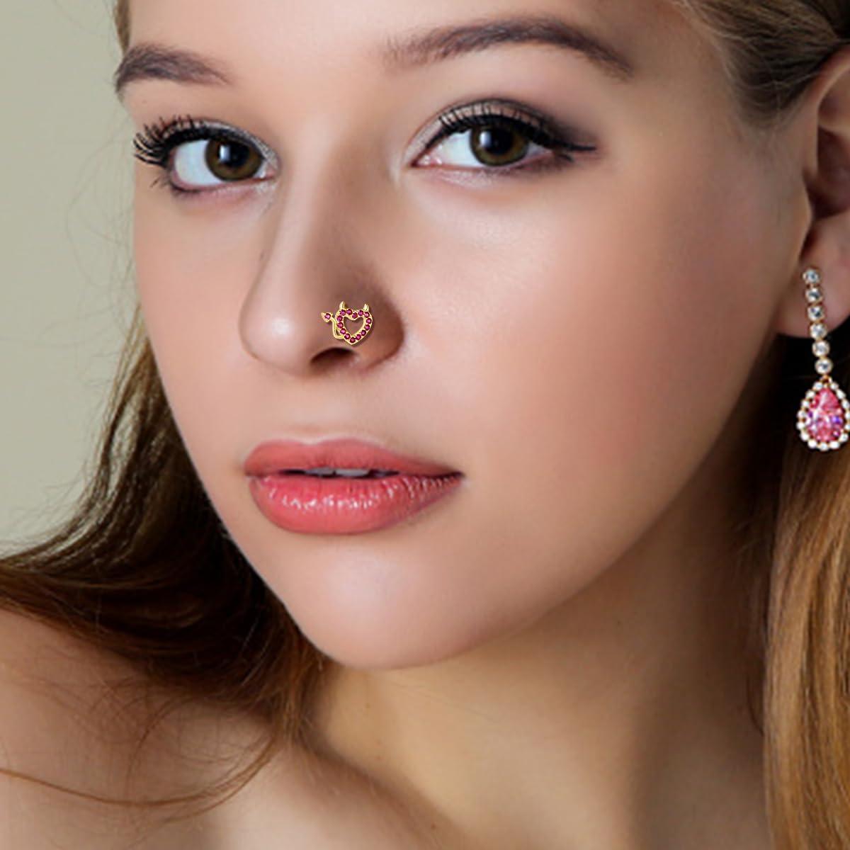 TAMHOO 18Pcs Nose Rings - L Shape, Butterfly & Heart Designs - Gold Nose Studs for Women - Image 4