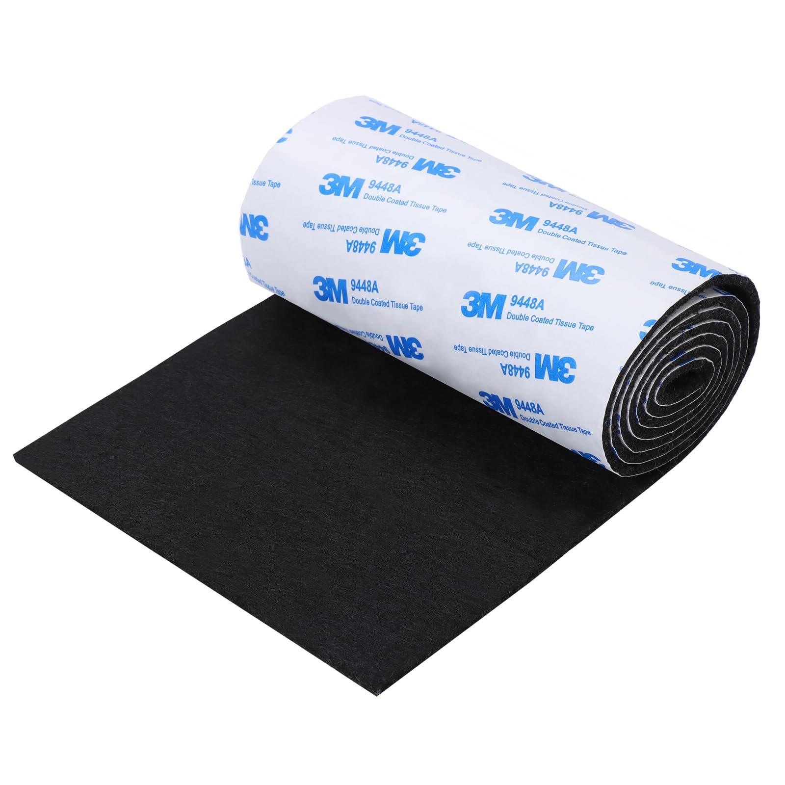 VOCOMO Felt Furniture Pads, Non Slip Self Adhesive Cuttable Felt Tape Black Heavy Duty Felt Strip Roll for Protecting Hardwood Floors Chair Wall Protector (40 x 5 x 0.12 Inch)
