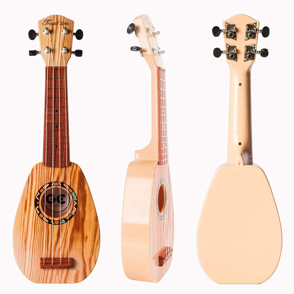 YOLOPARK 17" Kids Toy Guitar for Girls Boys, Mini Toddler Ukulele Guitar with 4 Strings Keep Tones Can Play for 3, 4, 5, 6 7 Year Old Kids Musical Instruments Educational Toys for Beginner (Wood) - Image 3