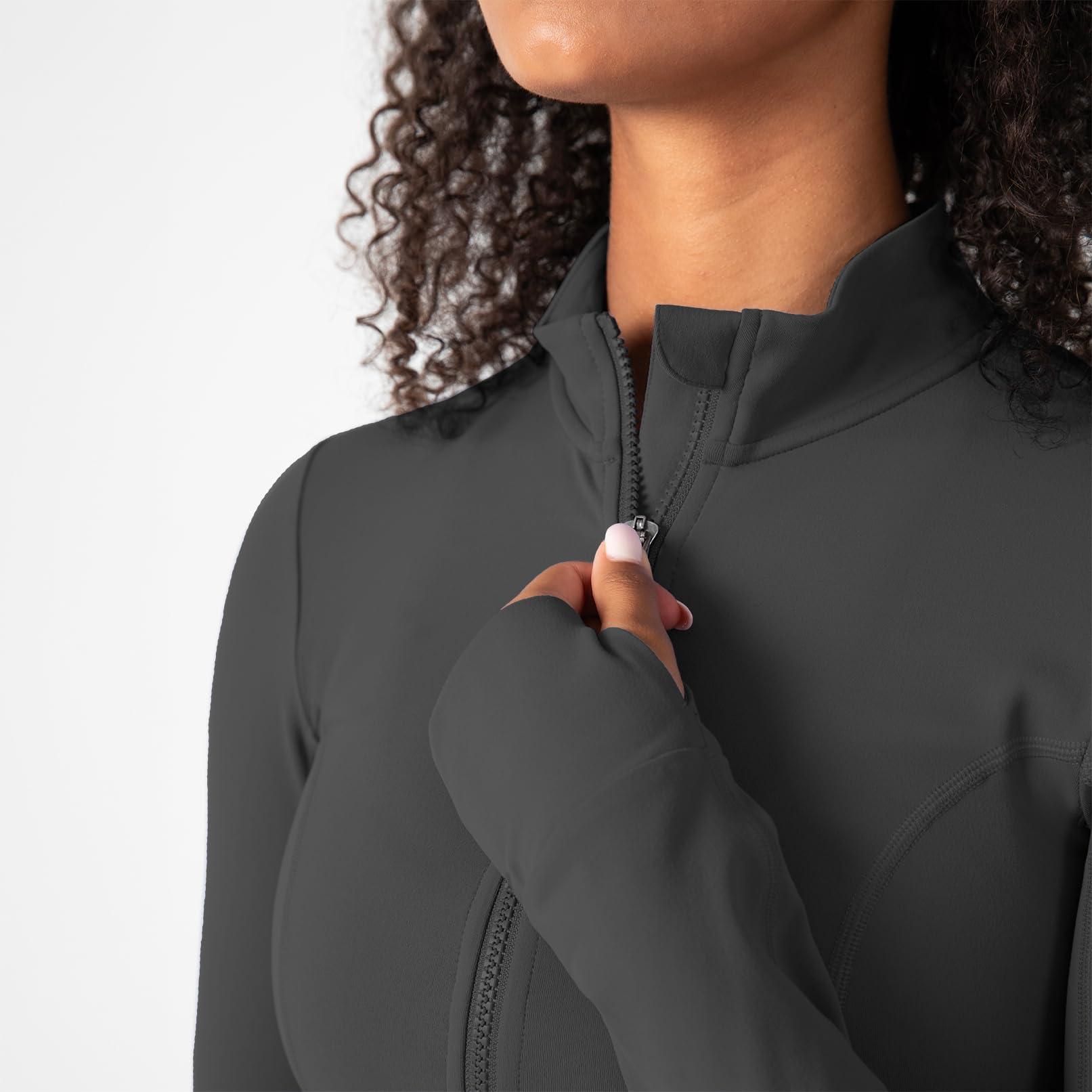 YITTY Active Women's UltraLuxe Cropped Full Zip Jacket, Athleisure, 4-Way-Stretch, Thumbholes - Image 3