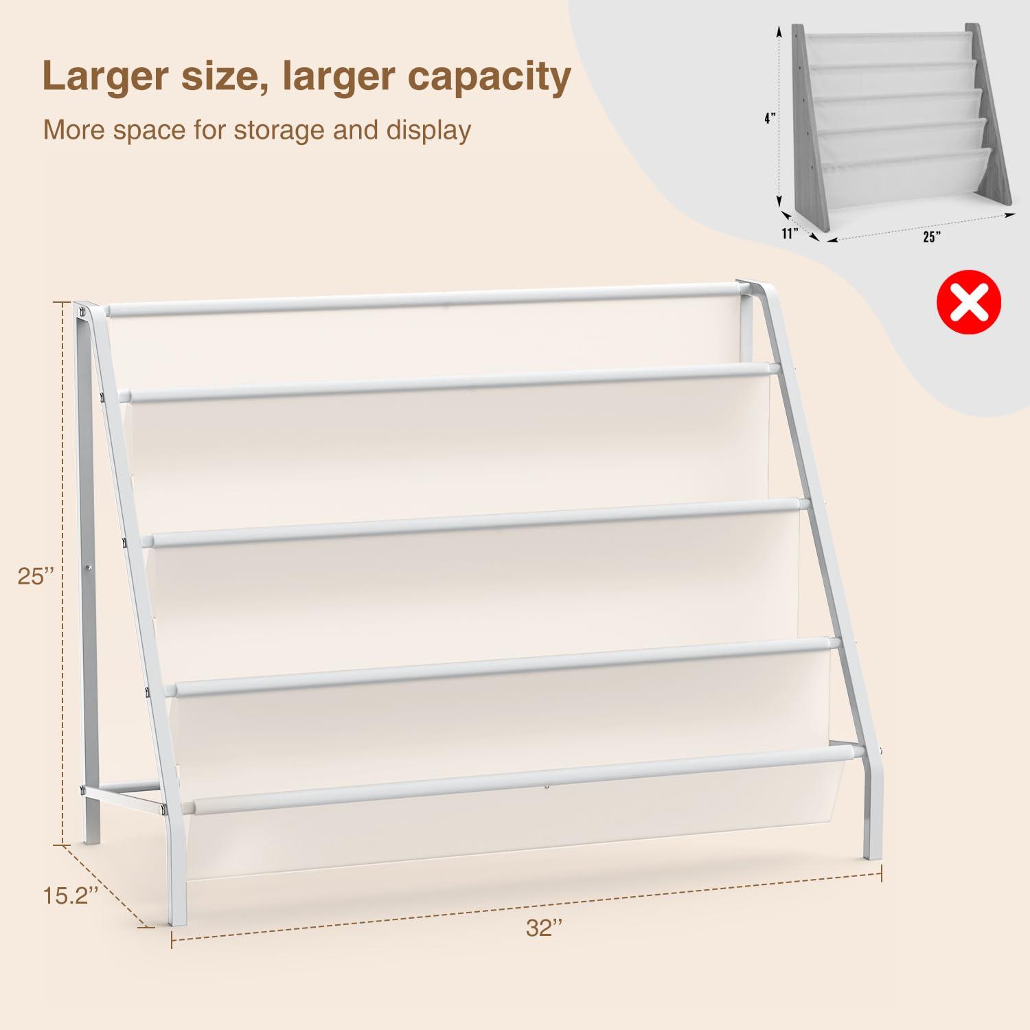 HAVEDAWN High-Transparent 4 Tier Kids Bookshelf, Sturdy Metal Large Size Book Rack Storage for Kids - Toddler Book Shelf Display for Nurasery, Kids Room, Deep Size Bookshelf Hold More Books - Image 7