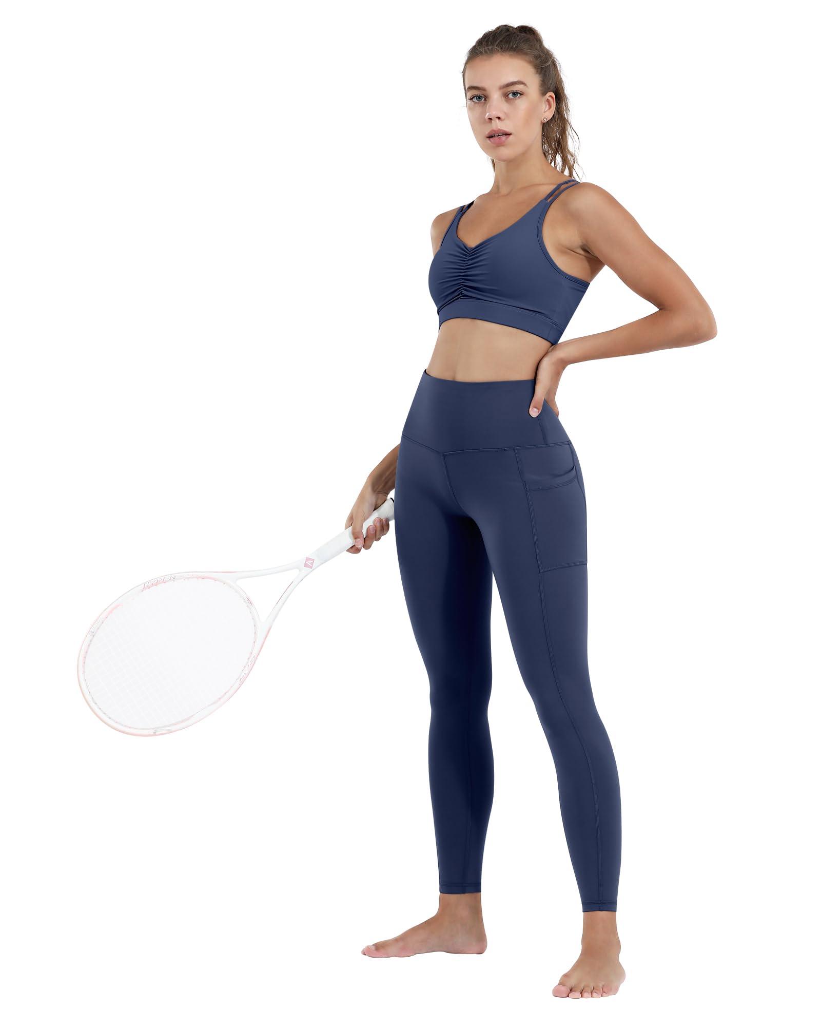 CHRLEISURE Leggings with Pockets for Women, High Waisted Tummy Control Workout Yoga Pants - Image 3