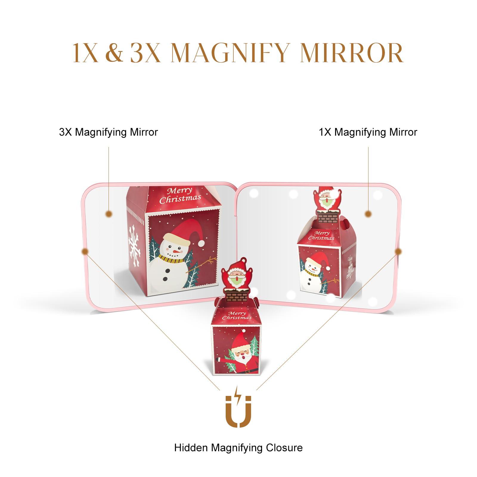 Kakuje Compact Mirror, 1X/3X Magnification LED Pocket Mirror with Nternal BIattery, Mini Mirror for Purse, Pocket,Travel and Present (Pink) - Image 6