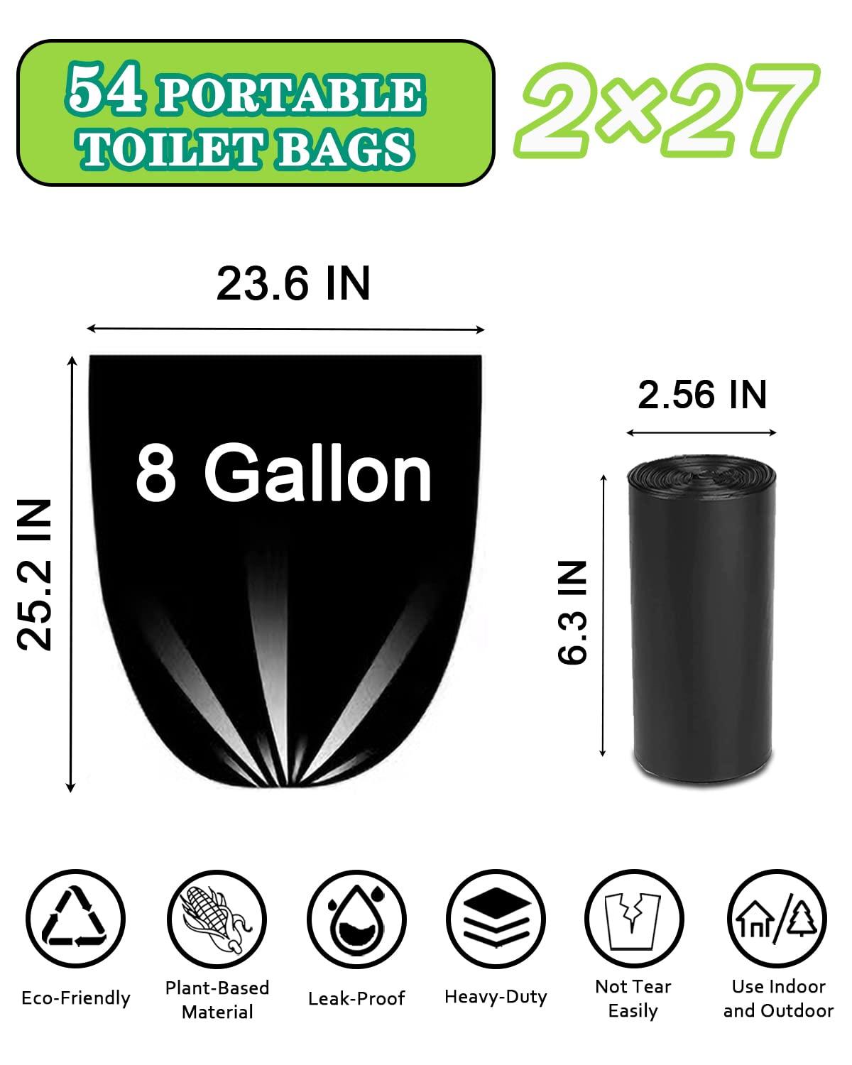 SEEBRIDER 108 Portable Toilet Bags, Biodegradable Camping Toilet Bags 8 Gallon Thickened Portable Potty Bags for 5 Gallon Bucket Toilet Compostable Bags for Adults Outdoor Travel - Image 4