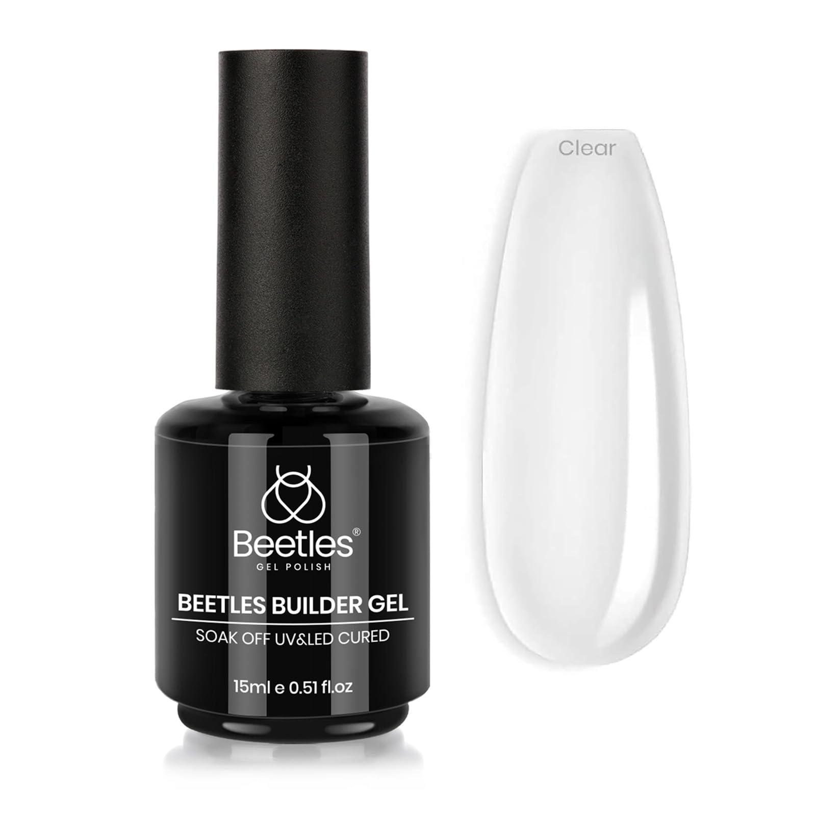 Beetles Clear Builder Gel for Nails 7 in 1 Clear Nail Builder Strengthener Gel Enhancement Nail Gel Building Nail Apex for Beginners & DIY Salon Manicure